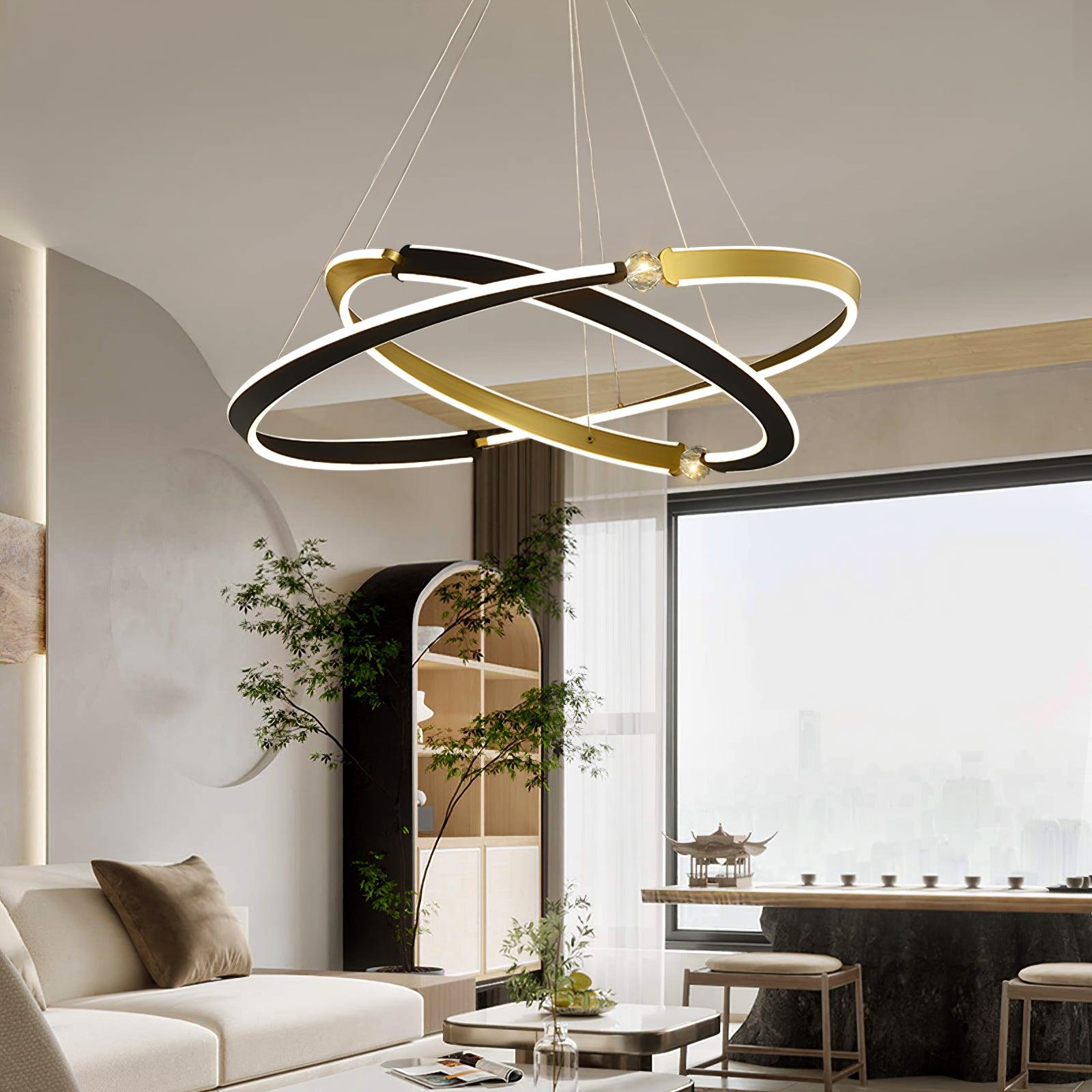 Lustra Kronleuchter Kristall Schwarz Gold-Letslighting