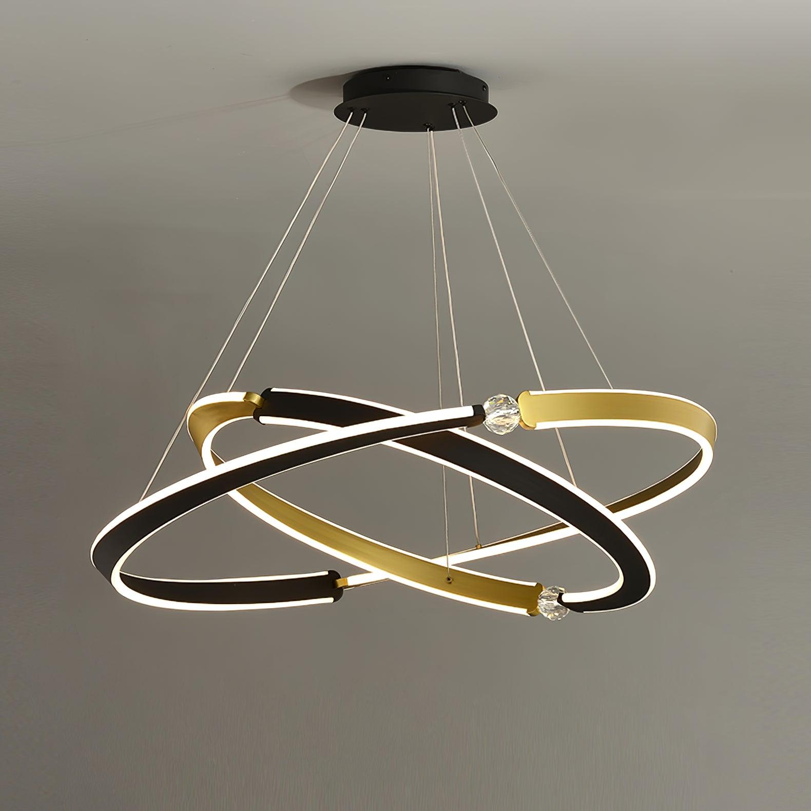 Lustra Kronleuchter Kristall Schwarz Gold-Letslighting