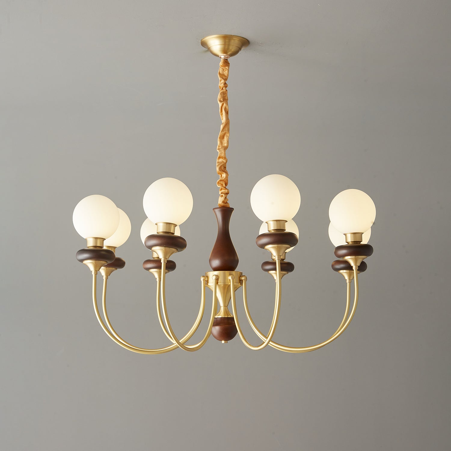 Cotheor Vintage Arc Holz Glas Kronleuchter-Letslighting