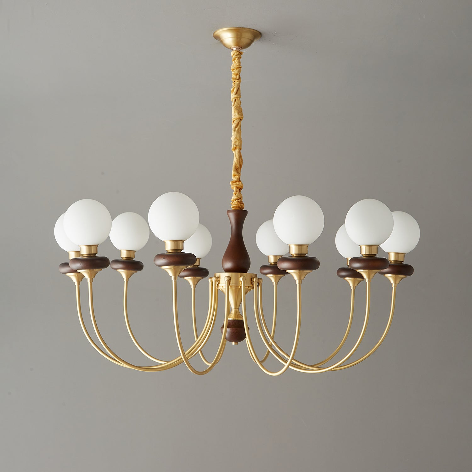 Cotheor Vintage Arc Holz Glas Kronleuchter-Letslighting