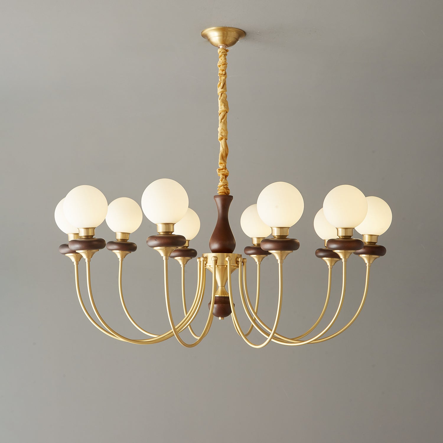 Cotheor Vintage Arc Holz Glas Kronleuchter-Letslighting