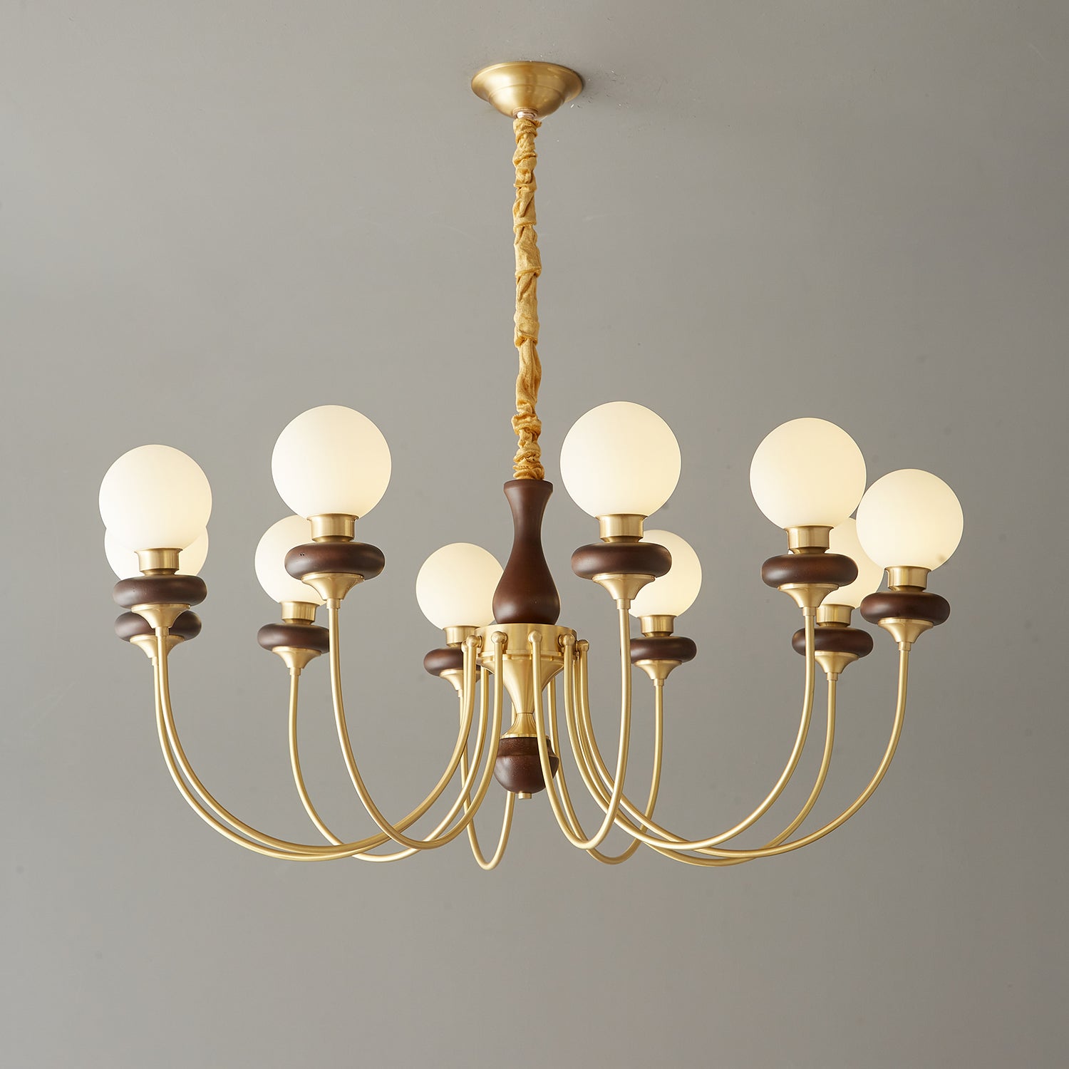 Cotheor Vintage Arc Holz Glas Kronleuchter-Letslighting