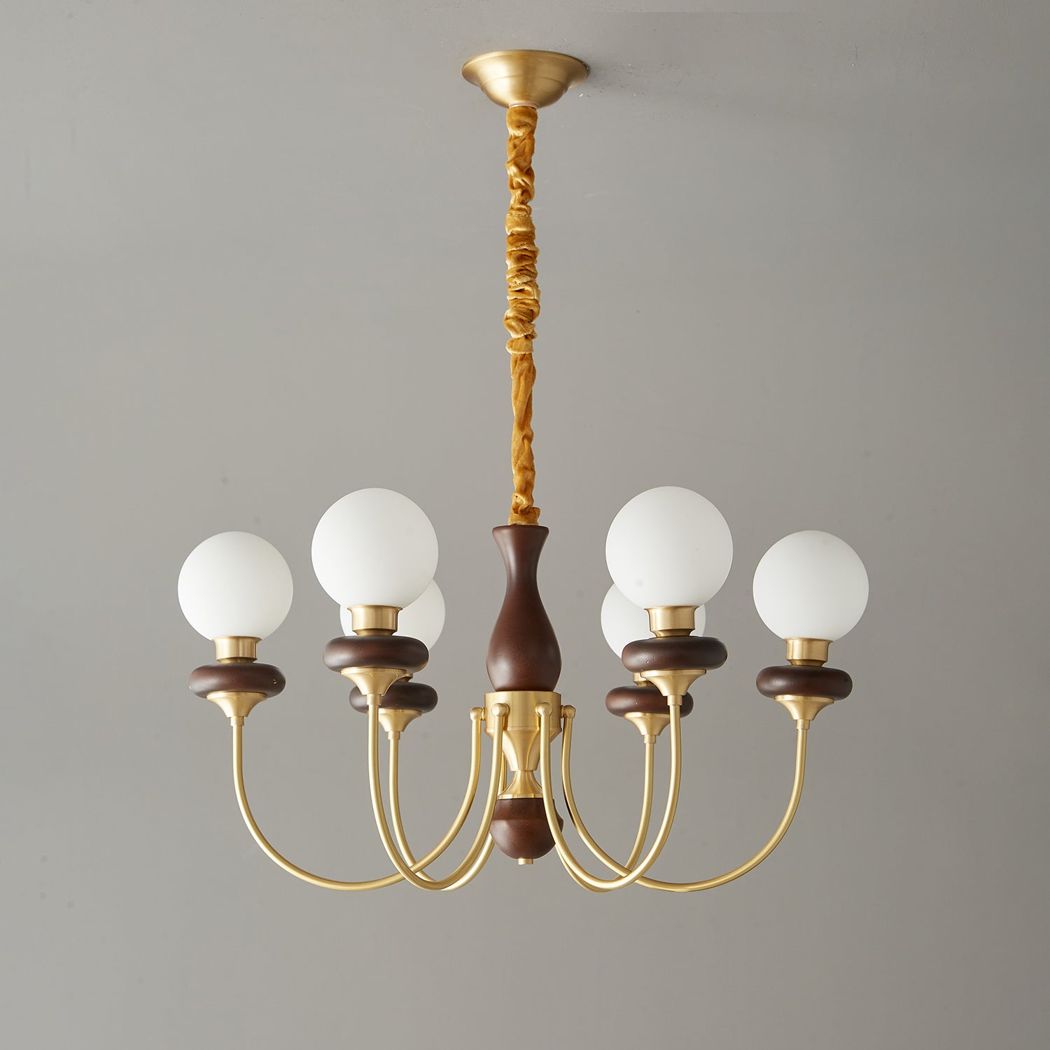 Cotheor Vintage Arc Holz Glas Kronleuchter-Letslighting