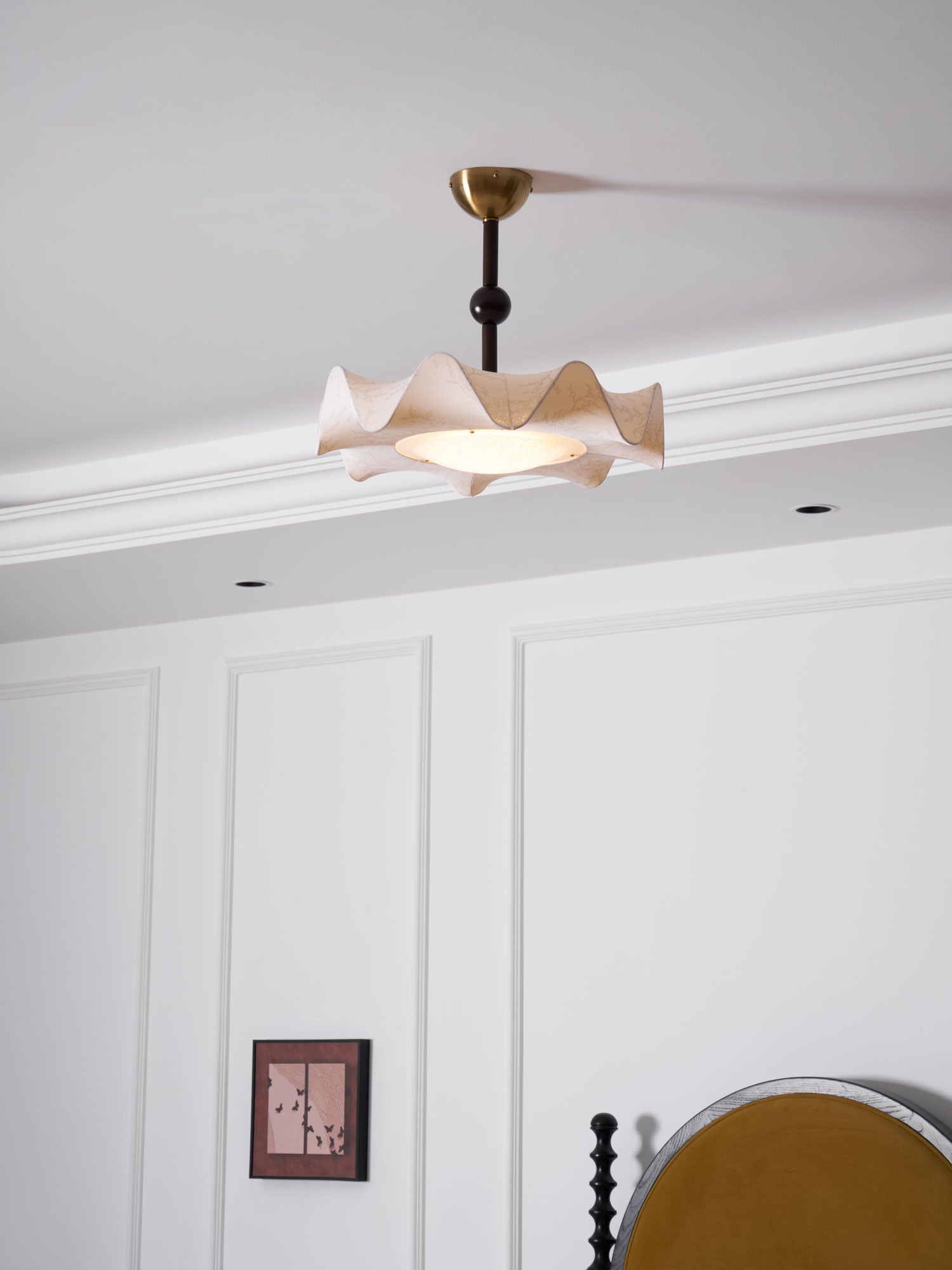 Avlorus Traditionelle Eleganz Deckenleuchte aus Holz und Stoff-Letslighting