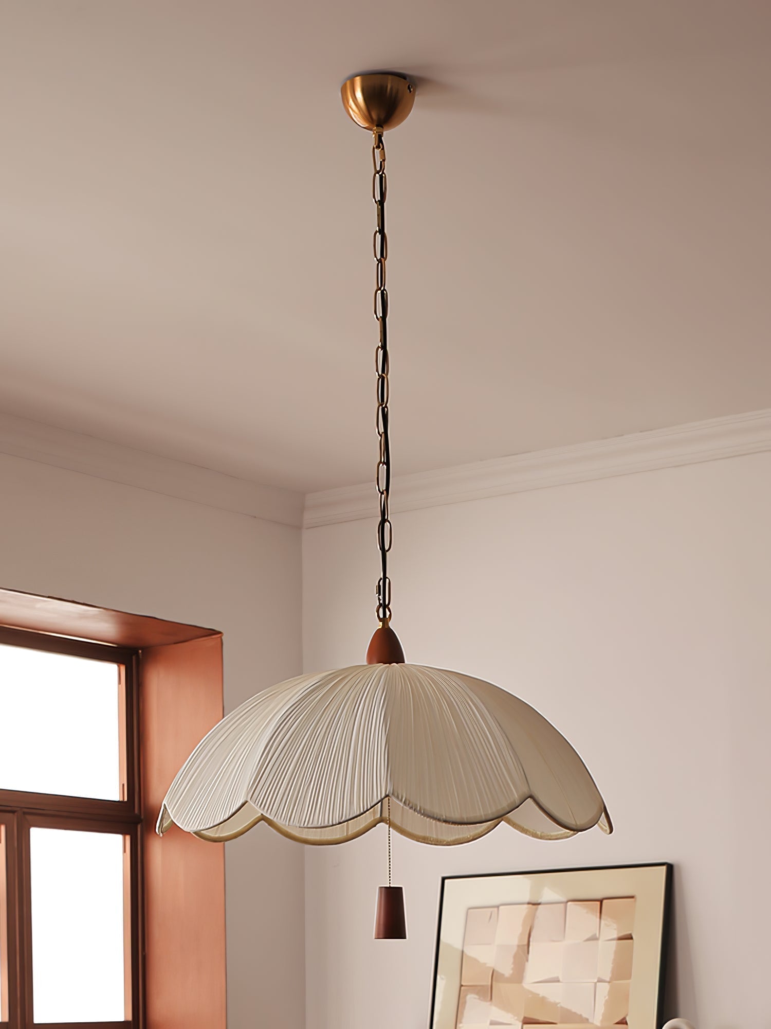 Vephael Jugendstil-Pendelleuchte aus Stoff-Letslighting