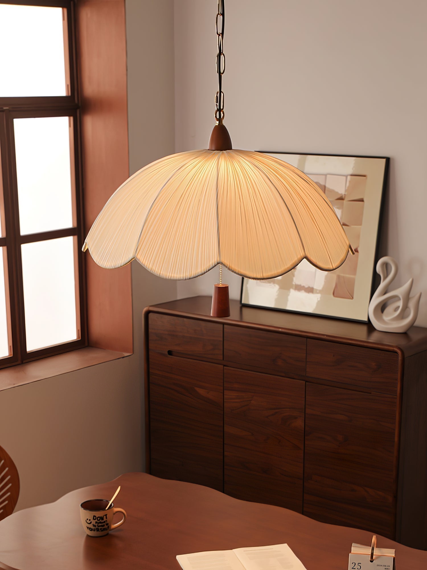 Vephael Jugendstil-Pendelleuchte aus Stoff-Letslighting