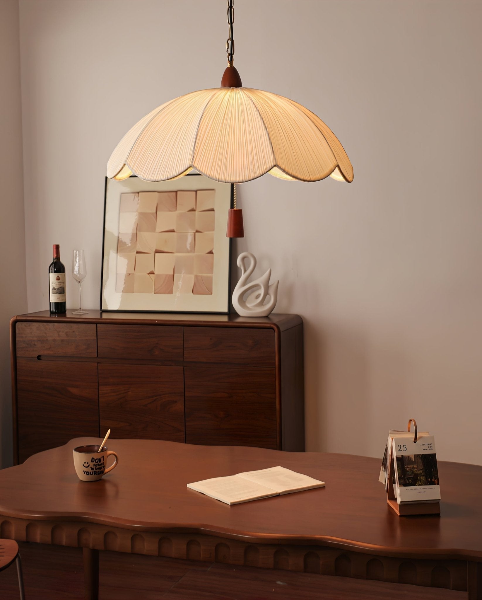 Vephael Jugendstil-Pendelleuchte aus Stoff-Letslighting