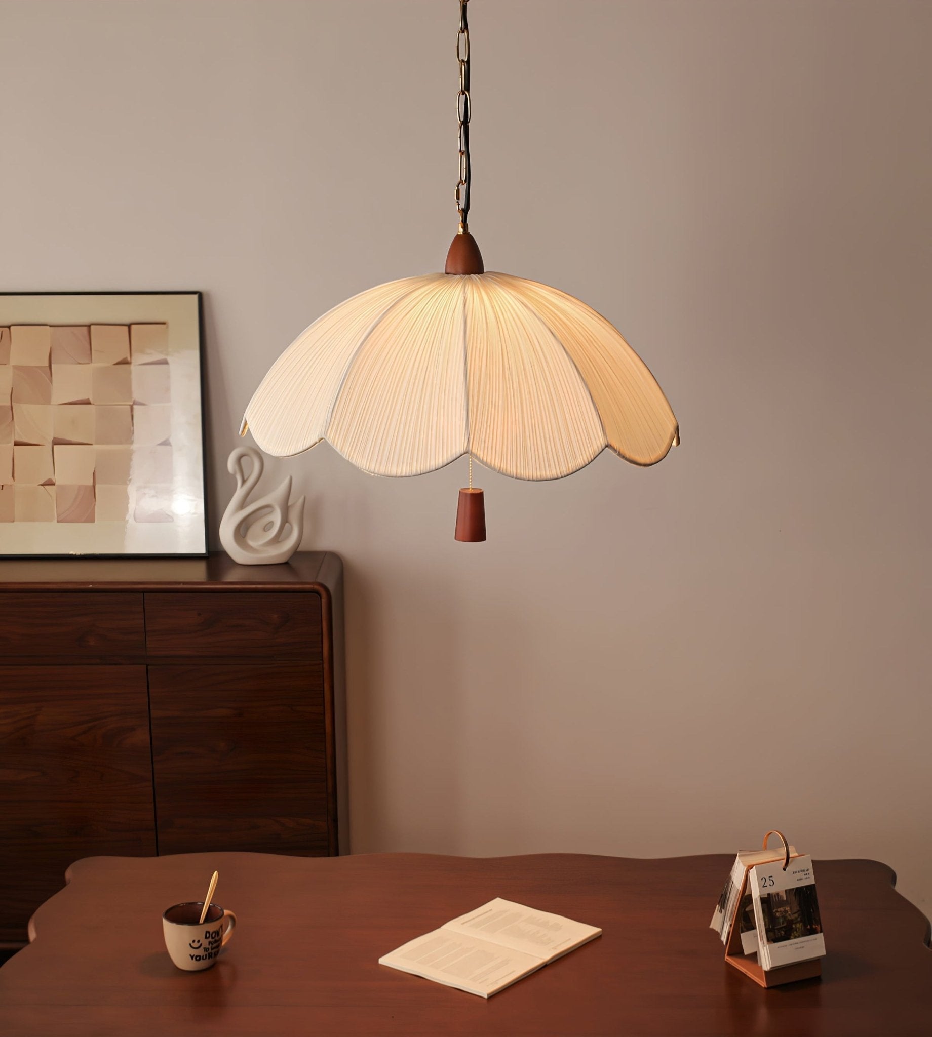 Vephael Jugendstil-Pendelleuchte aus Stoff-Letslighting