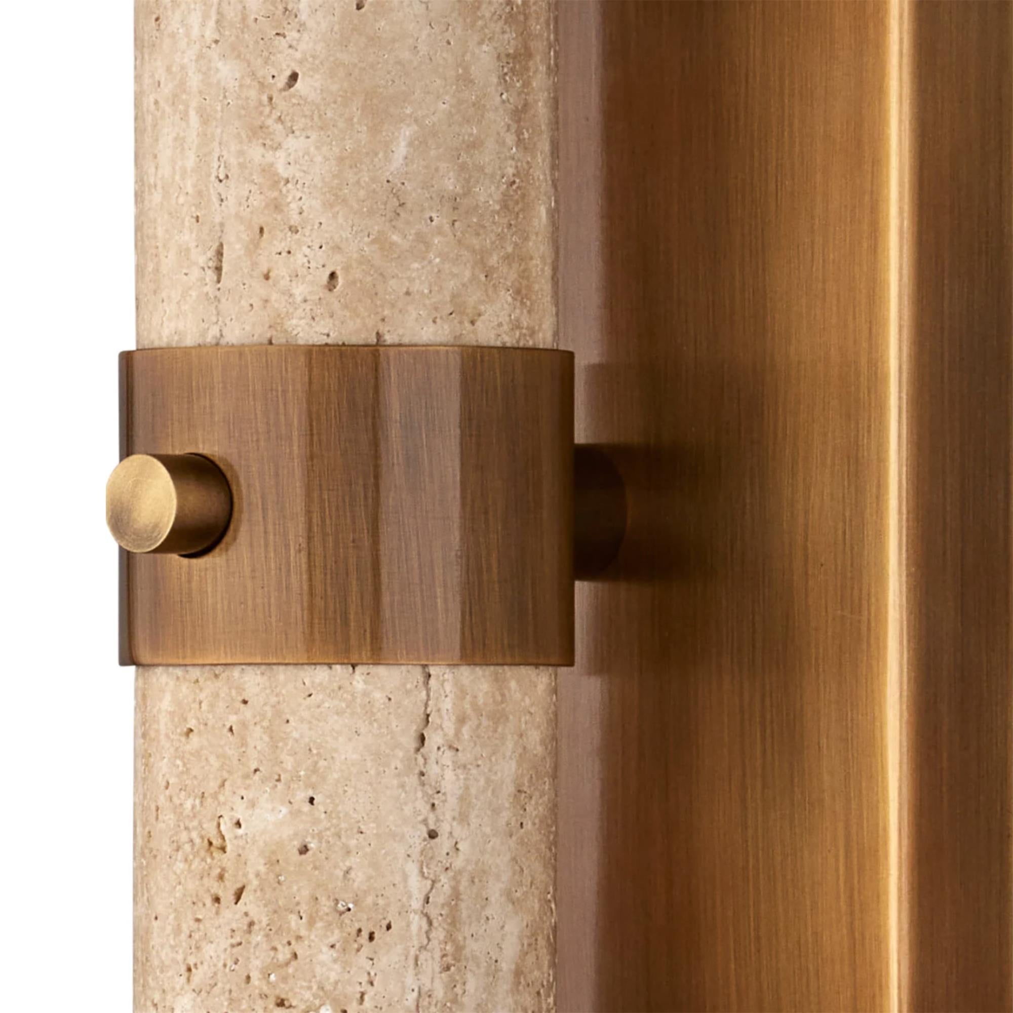 Dvaluvyh Modern Minimalist Travertine Metal Glass Wall Lamp - Letslighting