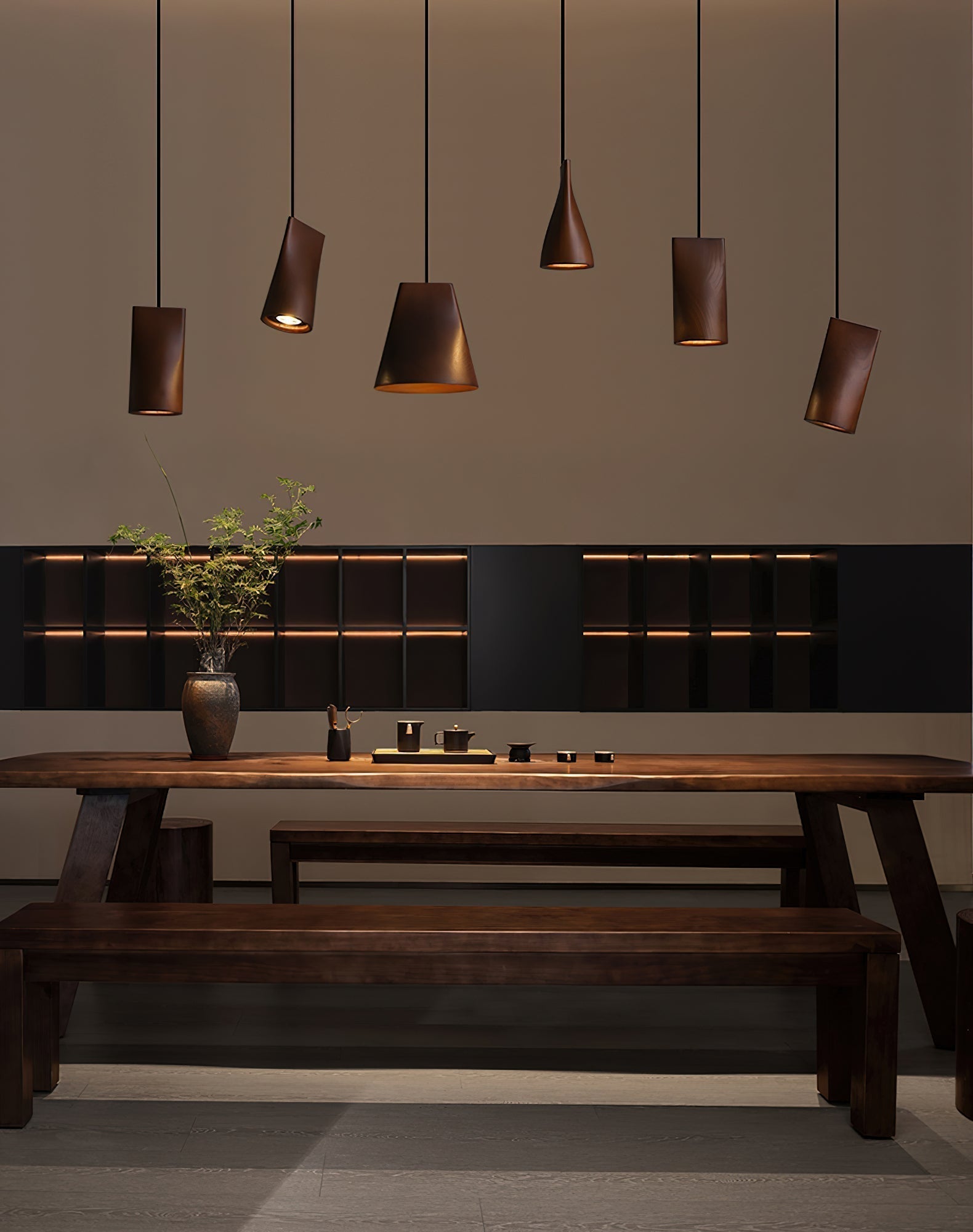 Ivarara Asymmetrisch Holz Pendelleuchte Leuchte-Letslighting