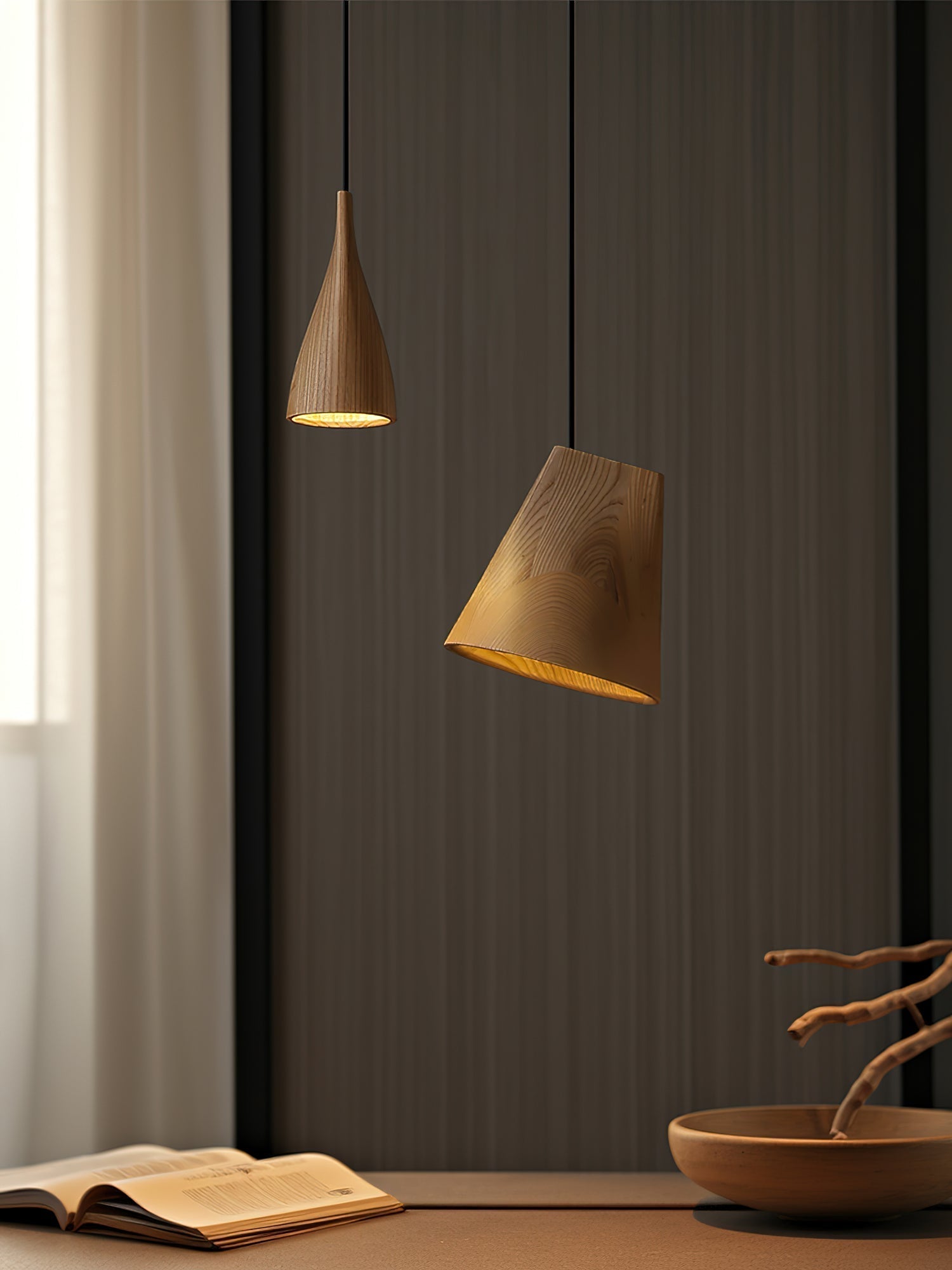 Ivarara Asymmetrisch Holz Pendelleuchte Leuchte-Letslighting