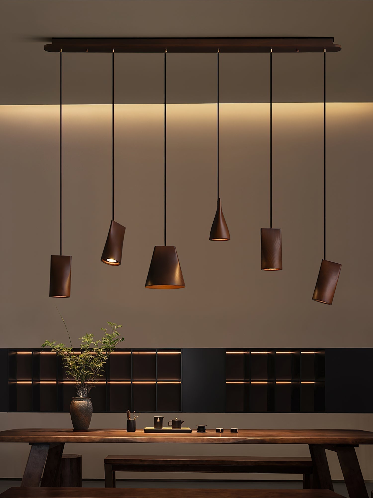Ivarara Asymmetrisch Holz Pendelleuchte Leuchte-Letslighting