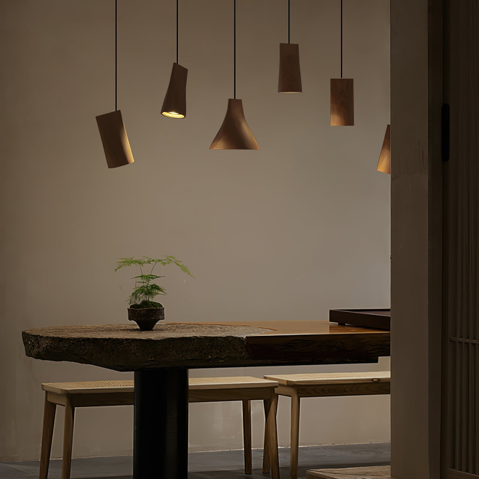 Ivarara Asymmetrisch Holz Pendelleuchte Leuchte-Letslighting