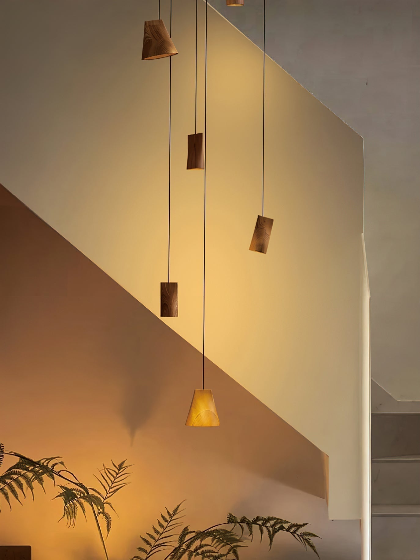 Ivarara Asymmetrisch Holz Pendelleuchte Leuchte-Letslighting