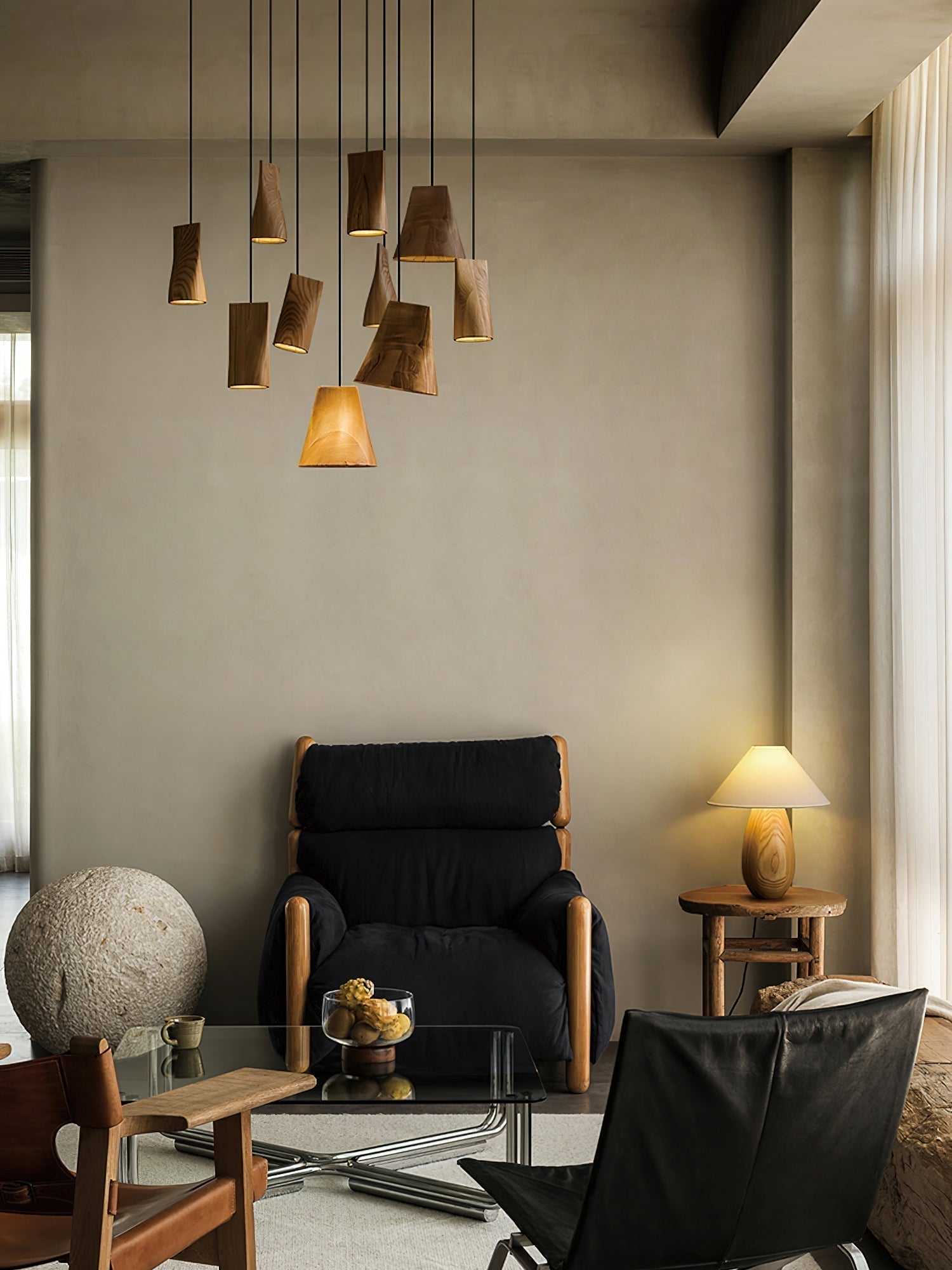 Ivarara Asymmetrisch Holz Pendelleuchte Leuchte-Letslighting