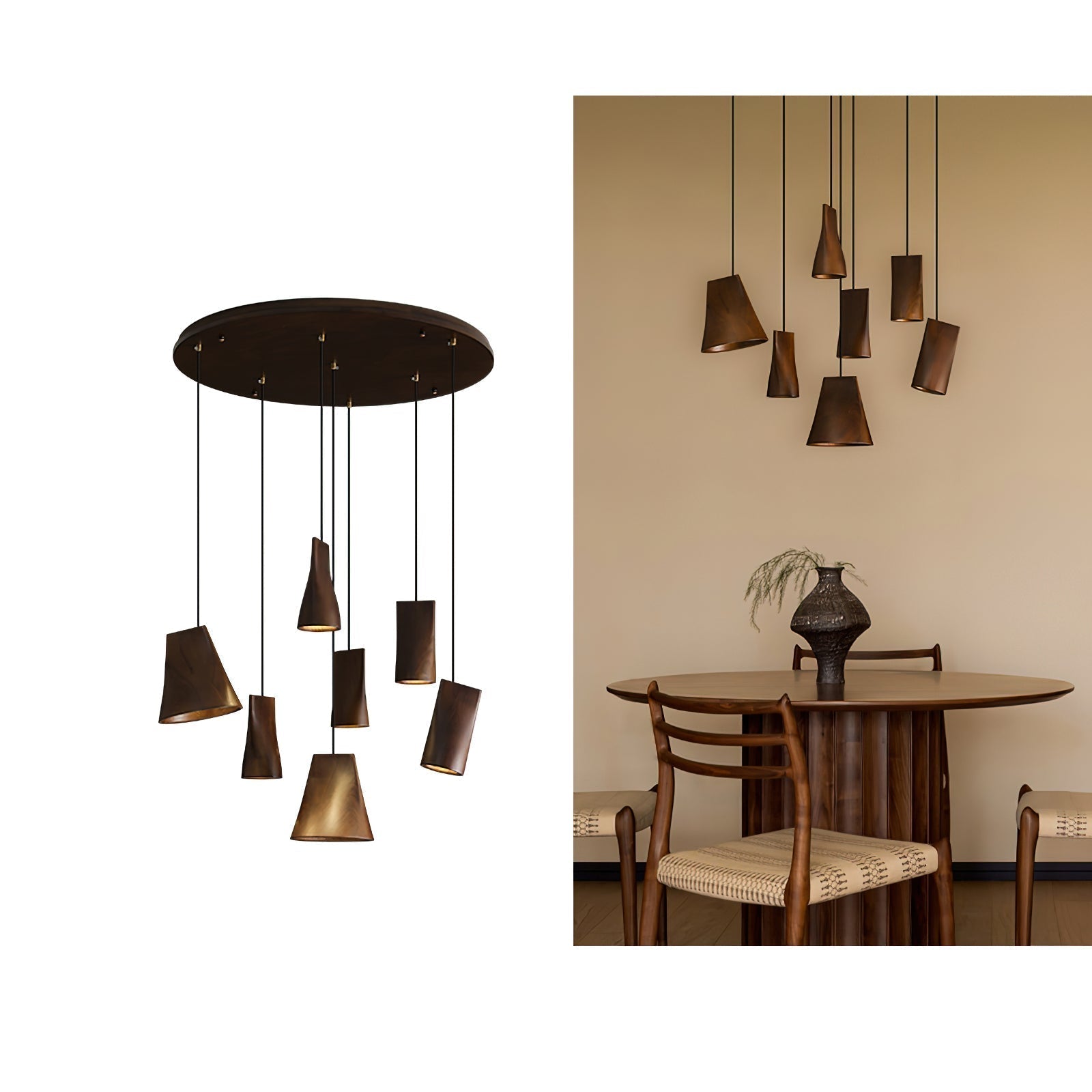 Ivarara Asymmetrisch Holz Pendelleuchte Leuchte-Letslighting