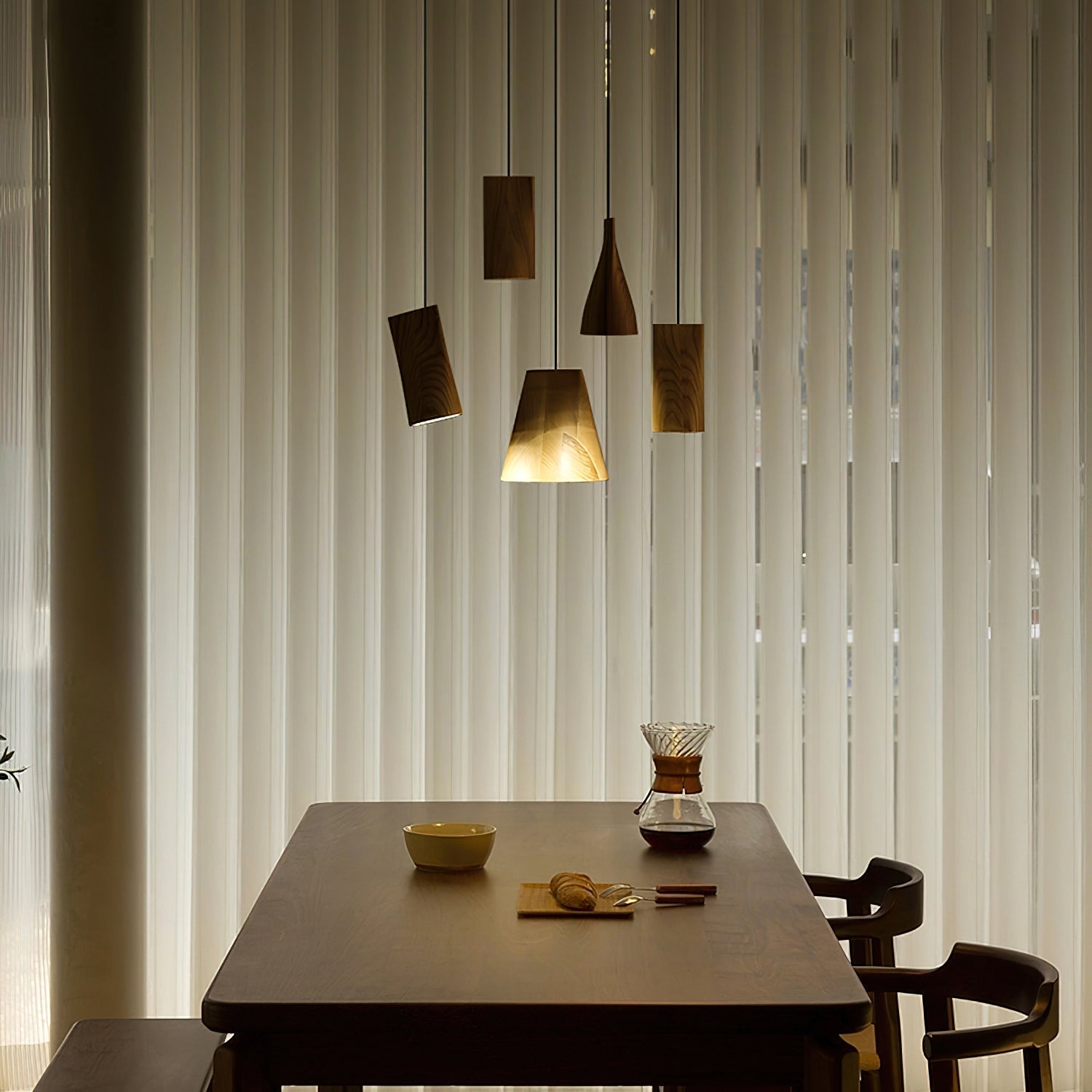 Ivarara Asymmetrisch Holz Pendelleuchte Leuchte-Letslighting