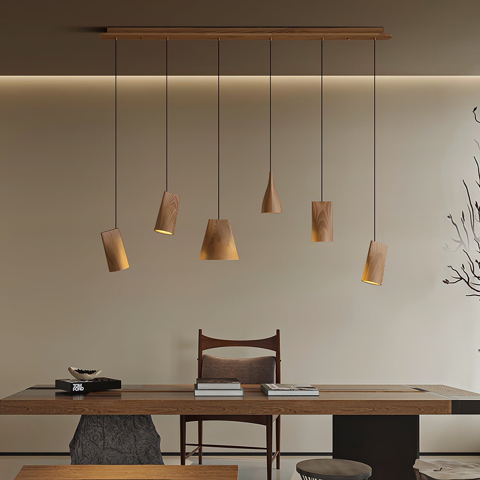 Ivarara Asymmetrisch Holz Pendelleuchte Leuchte-Letslighting