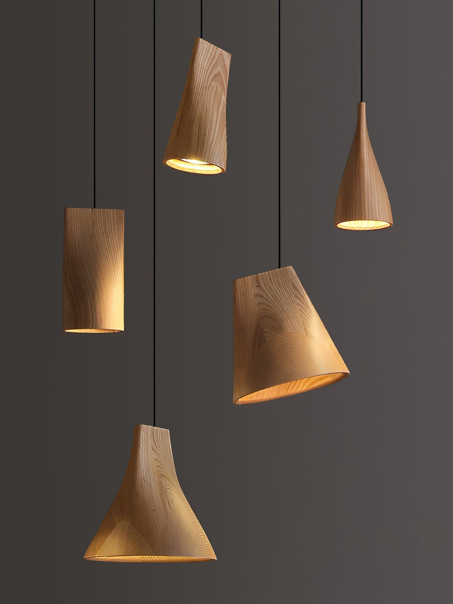 Ivarara Asymmetrisch Holz Pendelleuchte Leuchte-Letslighting