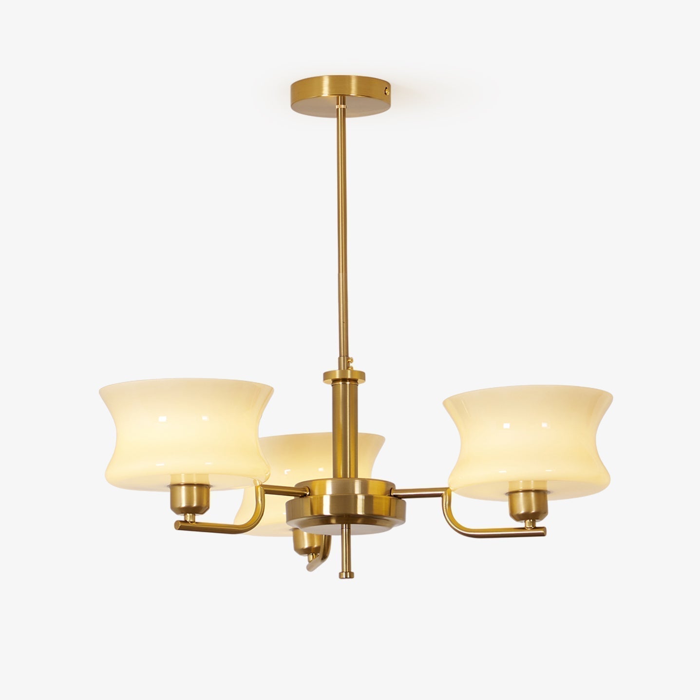 Lustra Kronleuchter Naturgold Vintage Glas-Letslighting