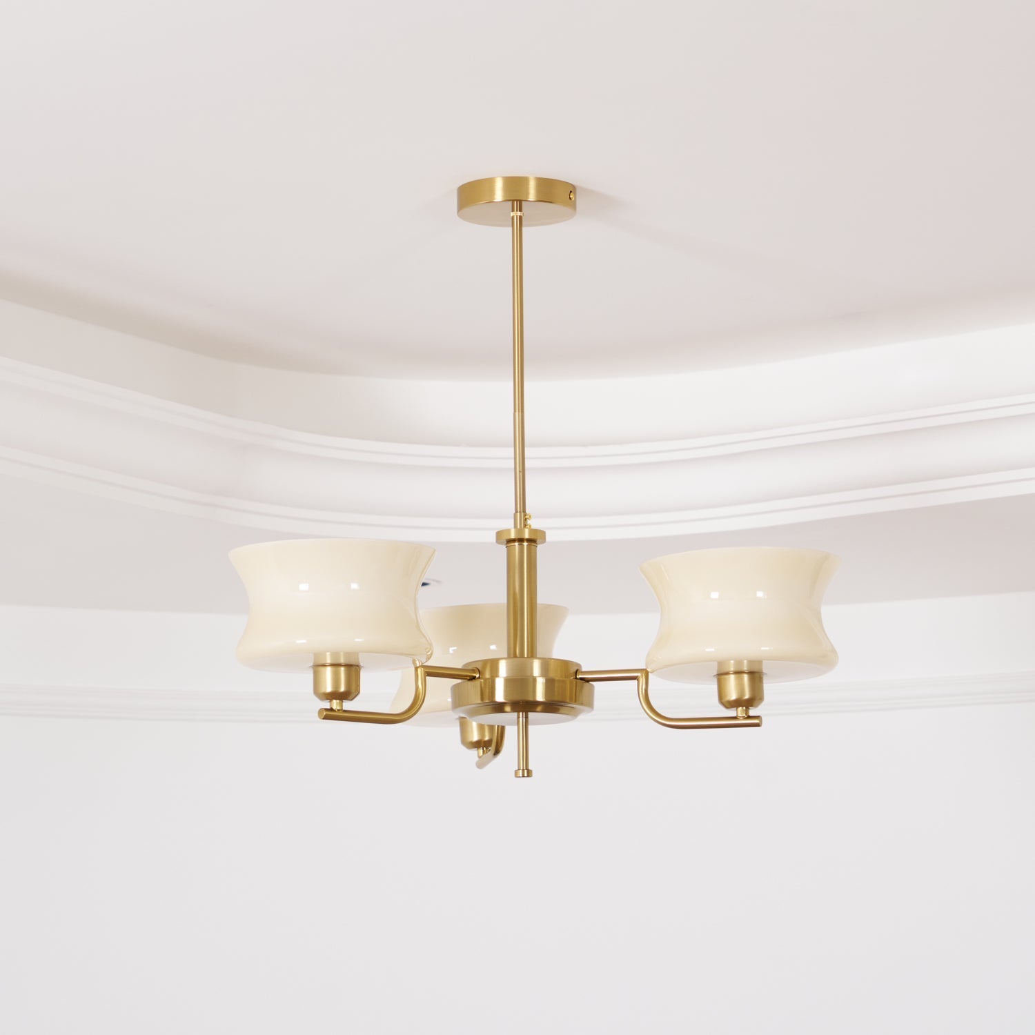 Lustra Kronleuchter Naturgold Vintage Glas-Letslighting