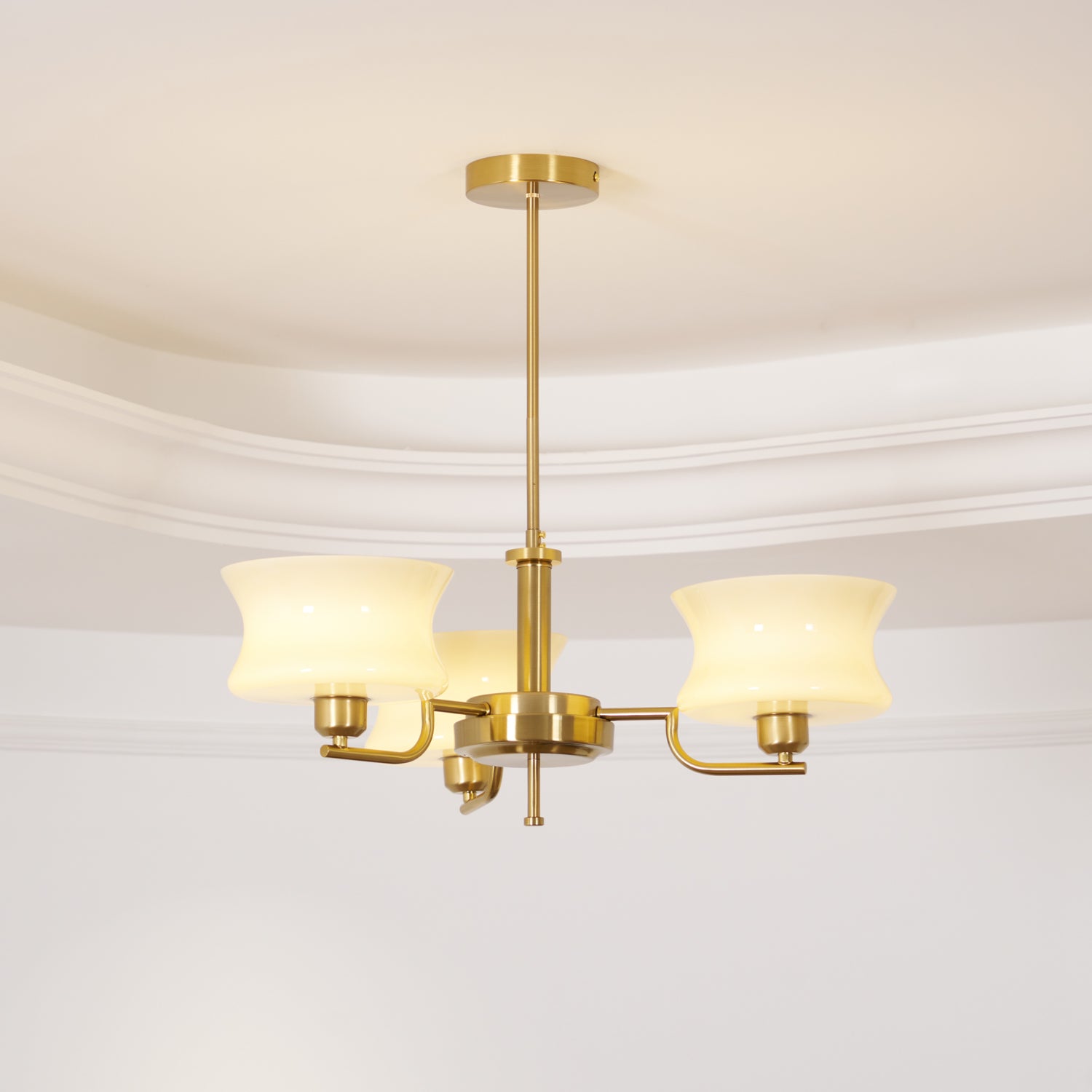 Lustra Kronleuchter Naturgold Vintage Glas-Letslighting