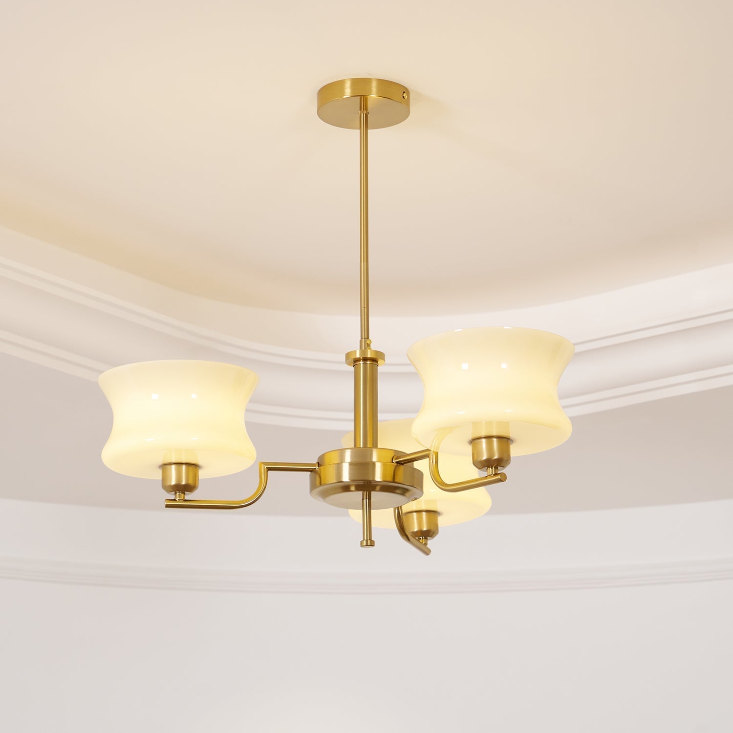 Lustra Kronleuchter Naturgold Vintage Glas-Letslighting