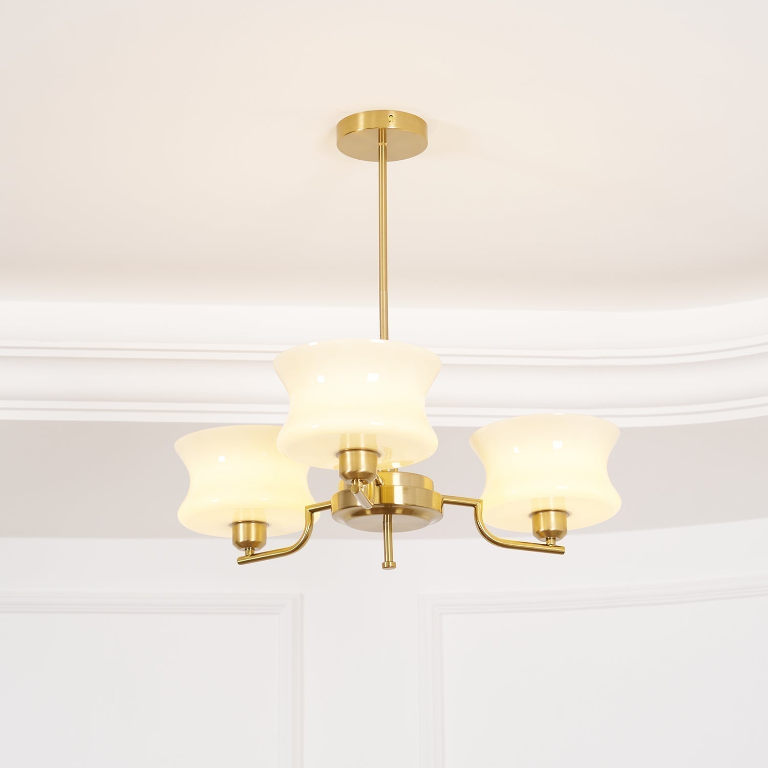 Lustra Kronleuchter Naturgold Vintage Glas-Letslighting