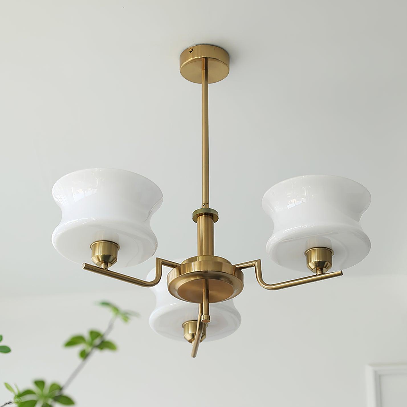 Lustra Kronleuchter Naturgold Vintage Glas-Letslighting