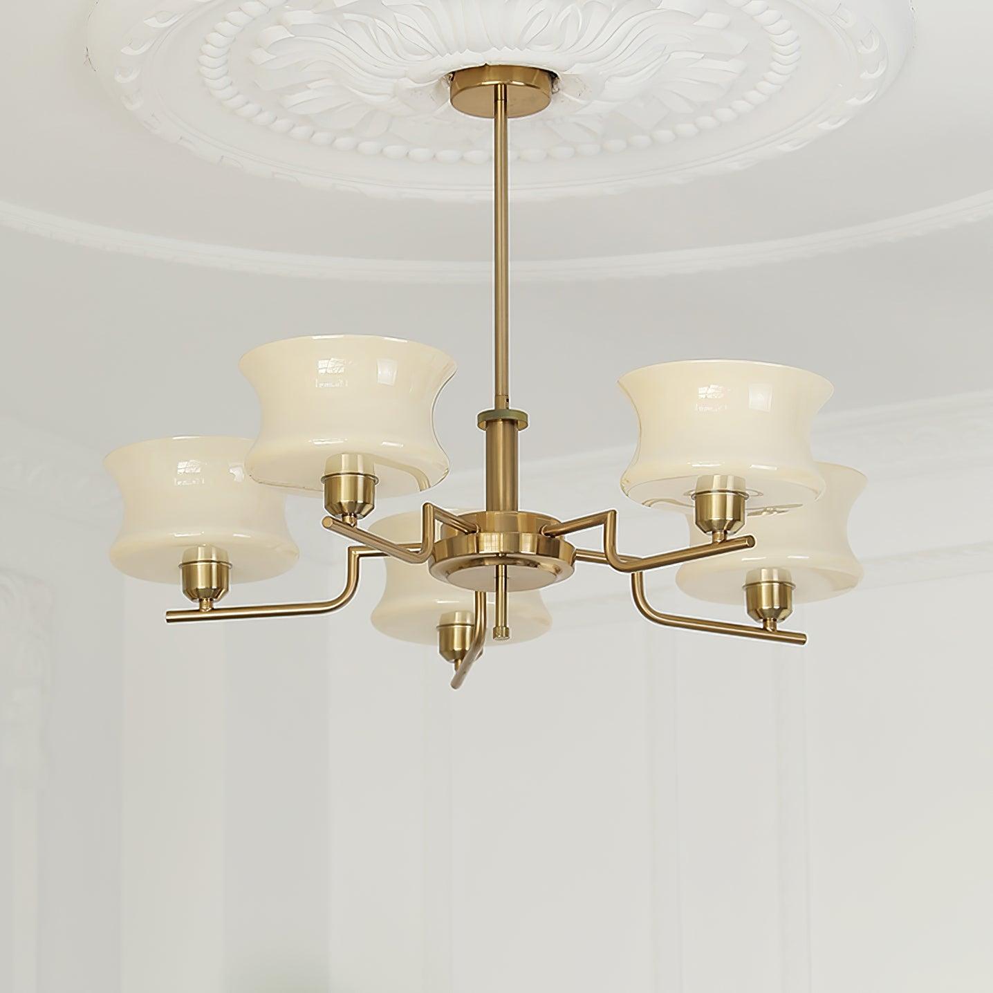 Lustra Kronleuchter Naturgold Vintage Glas-Letslighting