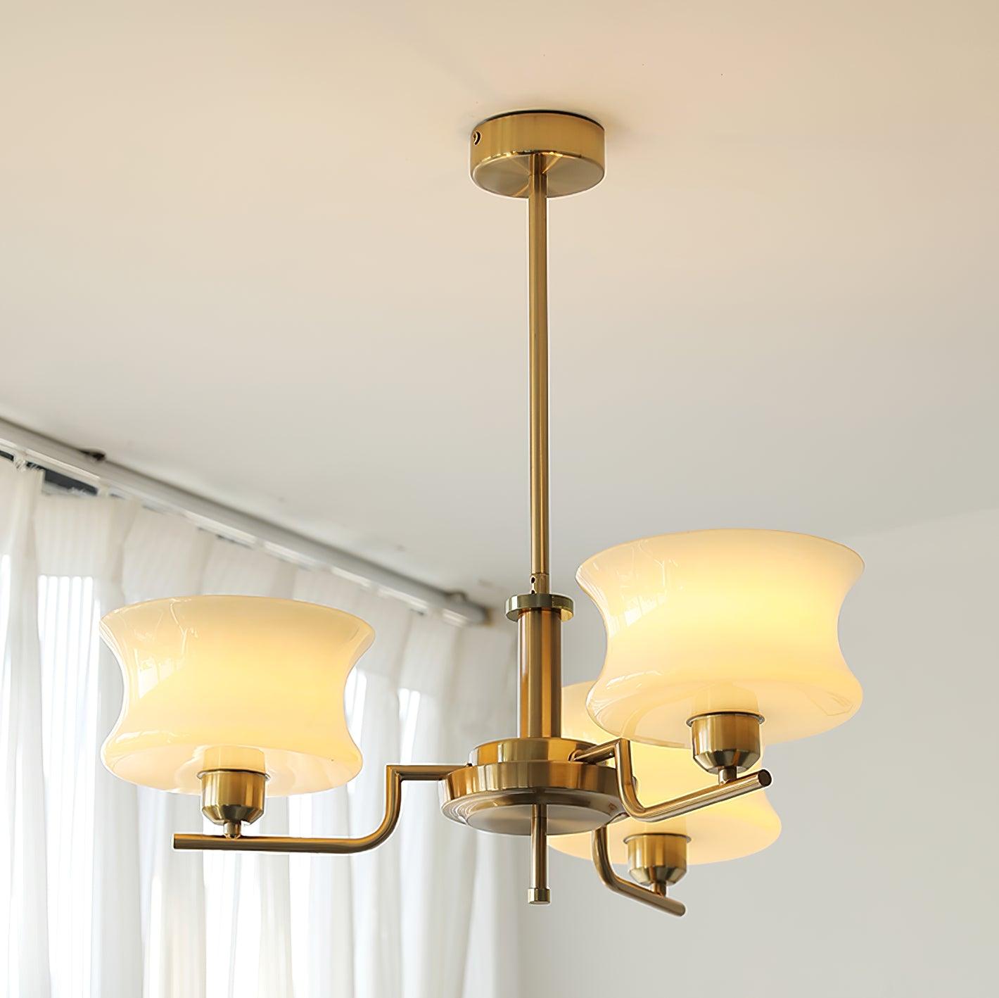 Lustra Kronleuchter Naturgold Vintage Glas-Letslighting