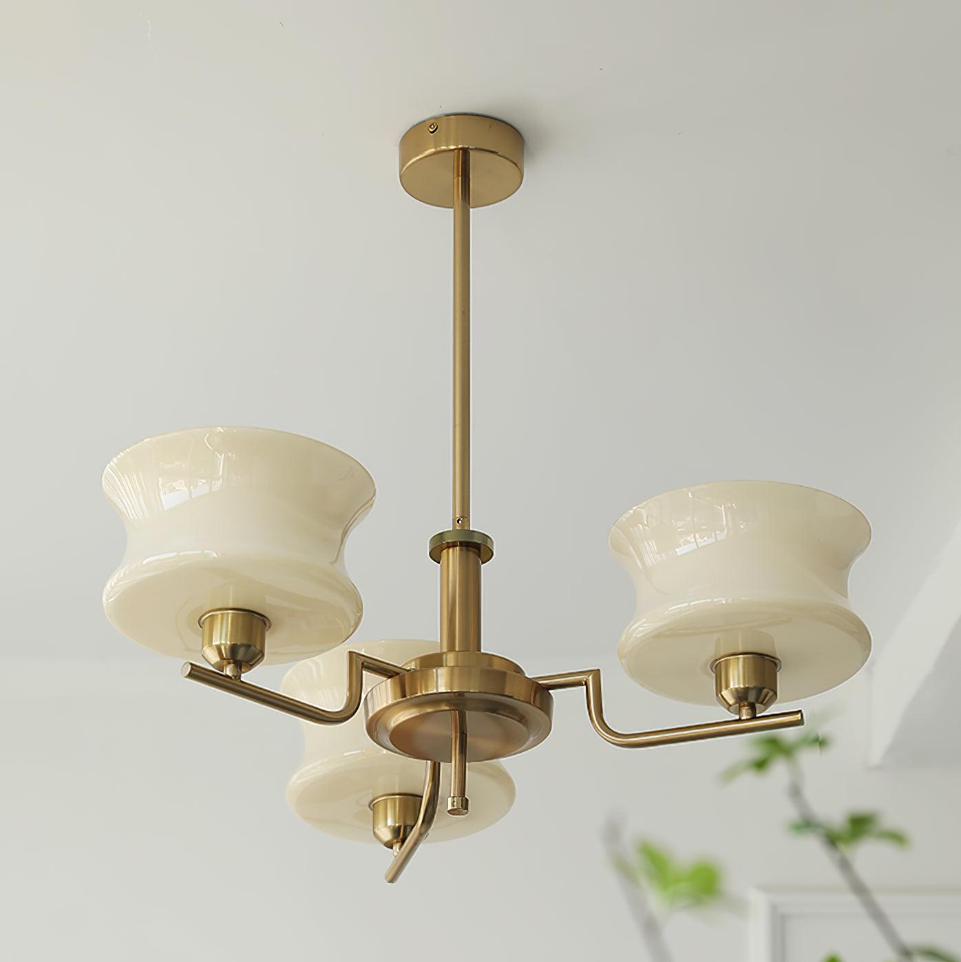 Lustra Kronleuchter Naturgold Vintage Glas-Letslighting