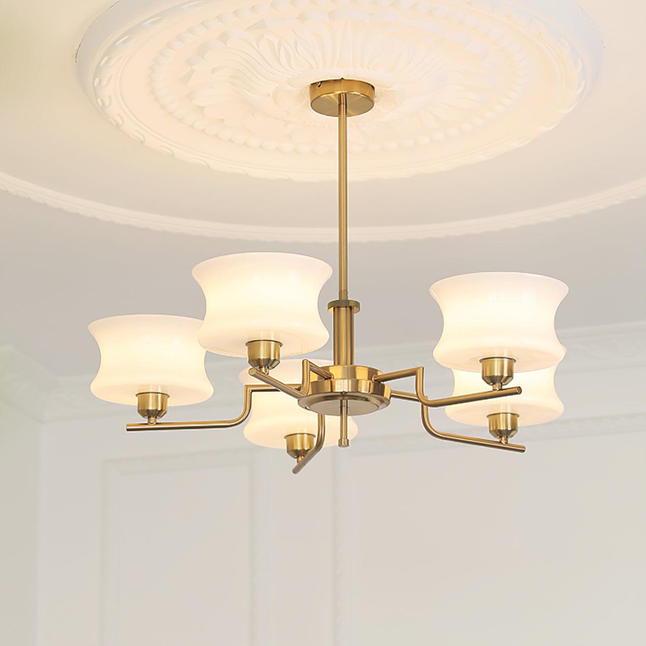 Lustra Kronleuchter Naturgold Vintage Glas-Letslighting