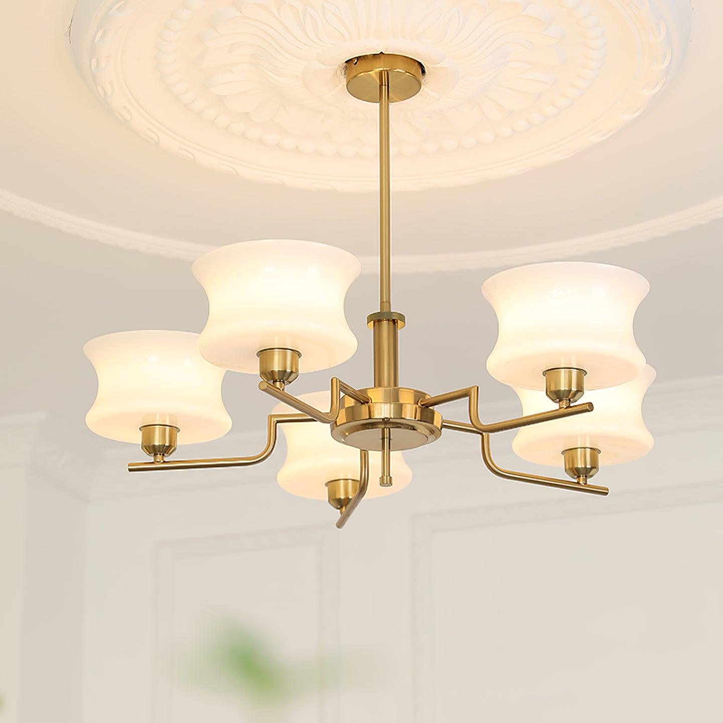 Lustra Kronleuchter Naturgold Vintage Glas-Letslighting