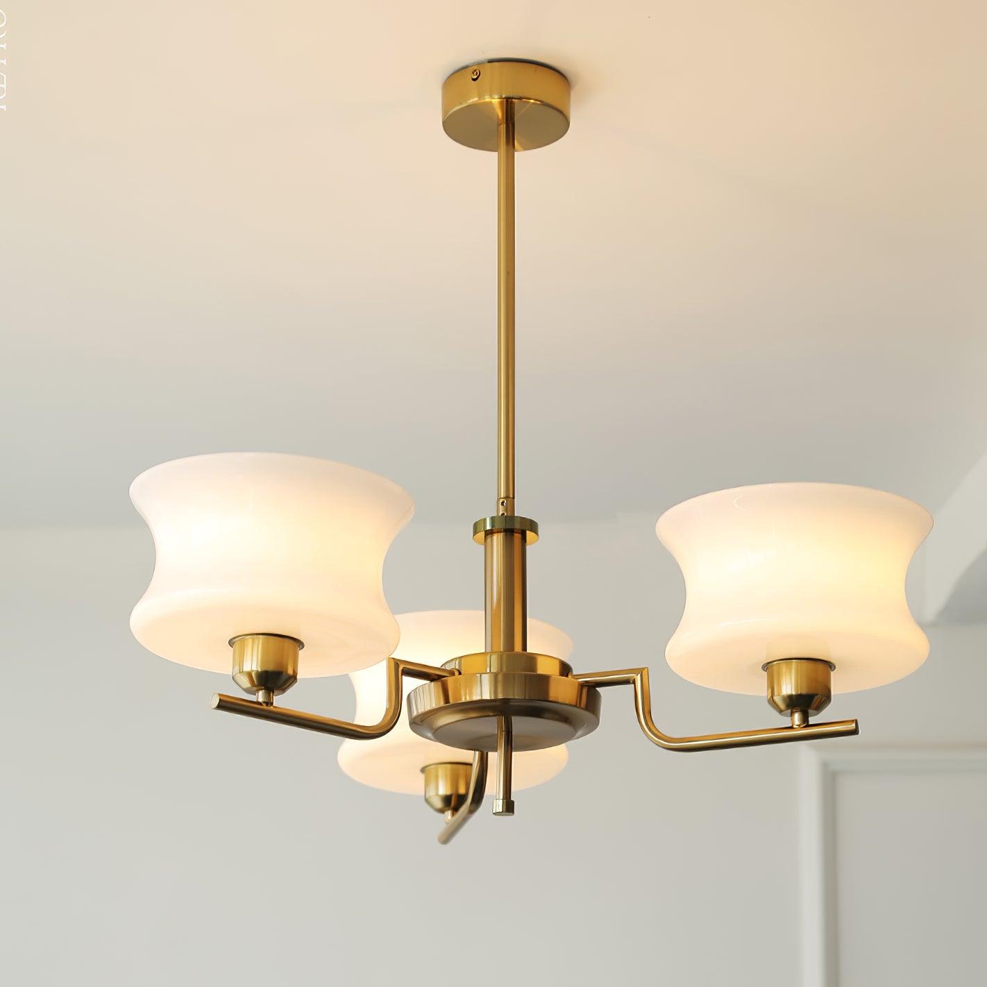 Lustra Kronleuchter Naturgold Vintage Glas-Letslighting