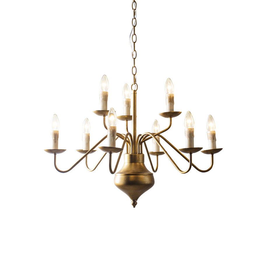 Blikuvyu Vintage Industrieller Messing-Kronleuchter-Letslighting