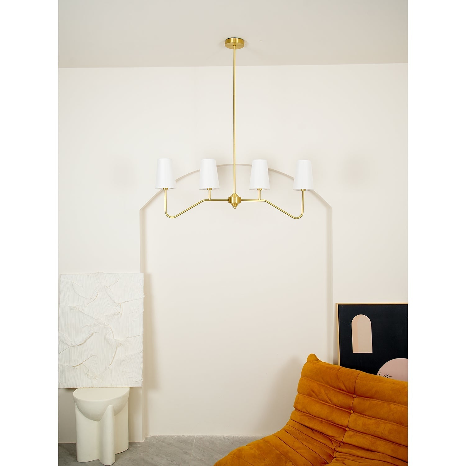 Avvenora Messing Stoff Vintage Industrial Pendelleuchte-Letslighting