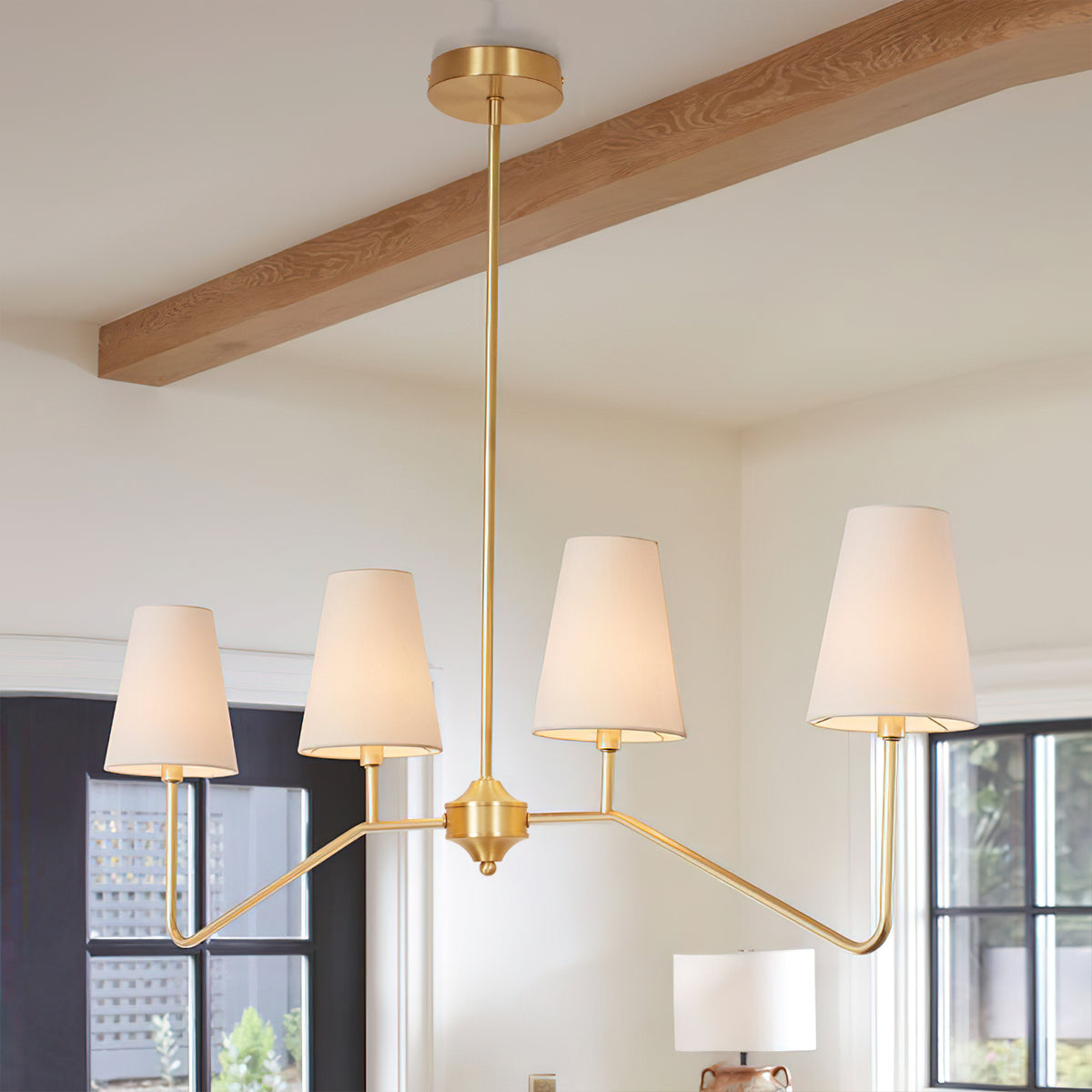 Avvenora Messing Stoff Vintage Industrial Pendelleuchte-Letslighting