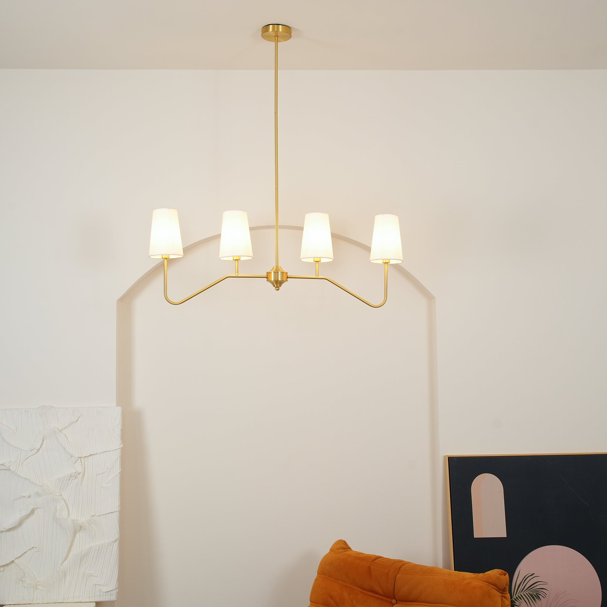 Avvenora Messing Stoff Vintage Industrial Pendelleuchte-Letslighting