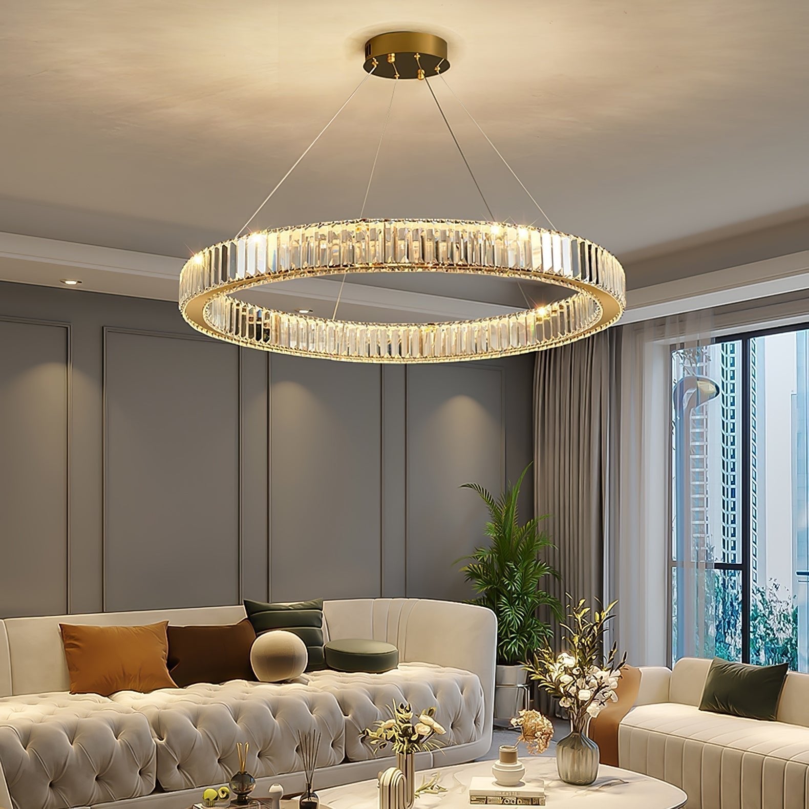 Lustra Kronleuchter-Goldkristallring-Letslighting