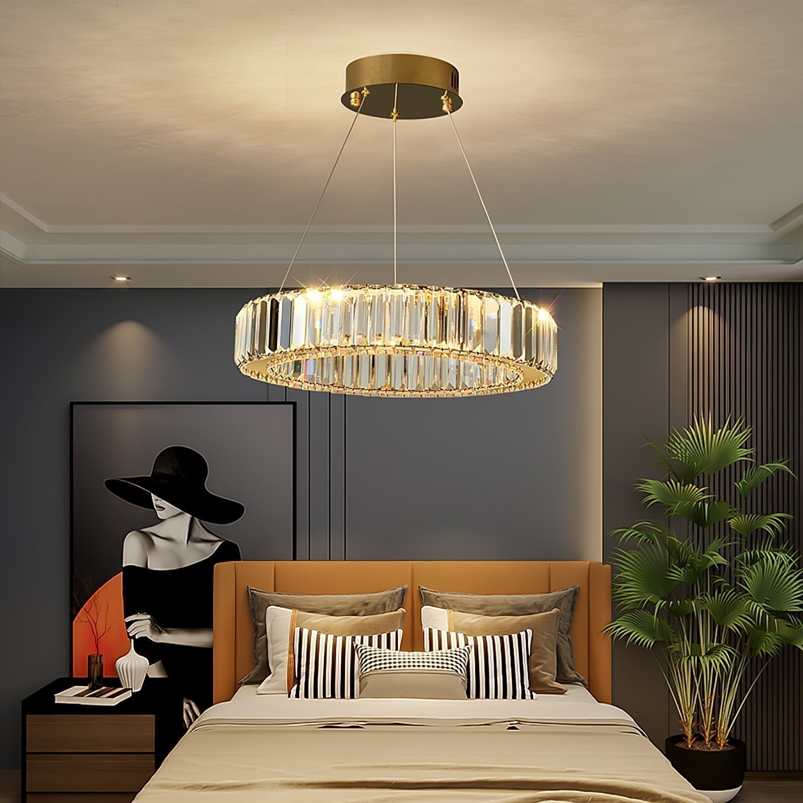 Lustra Kronleuchter-Goldkristallring-Letslighting