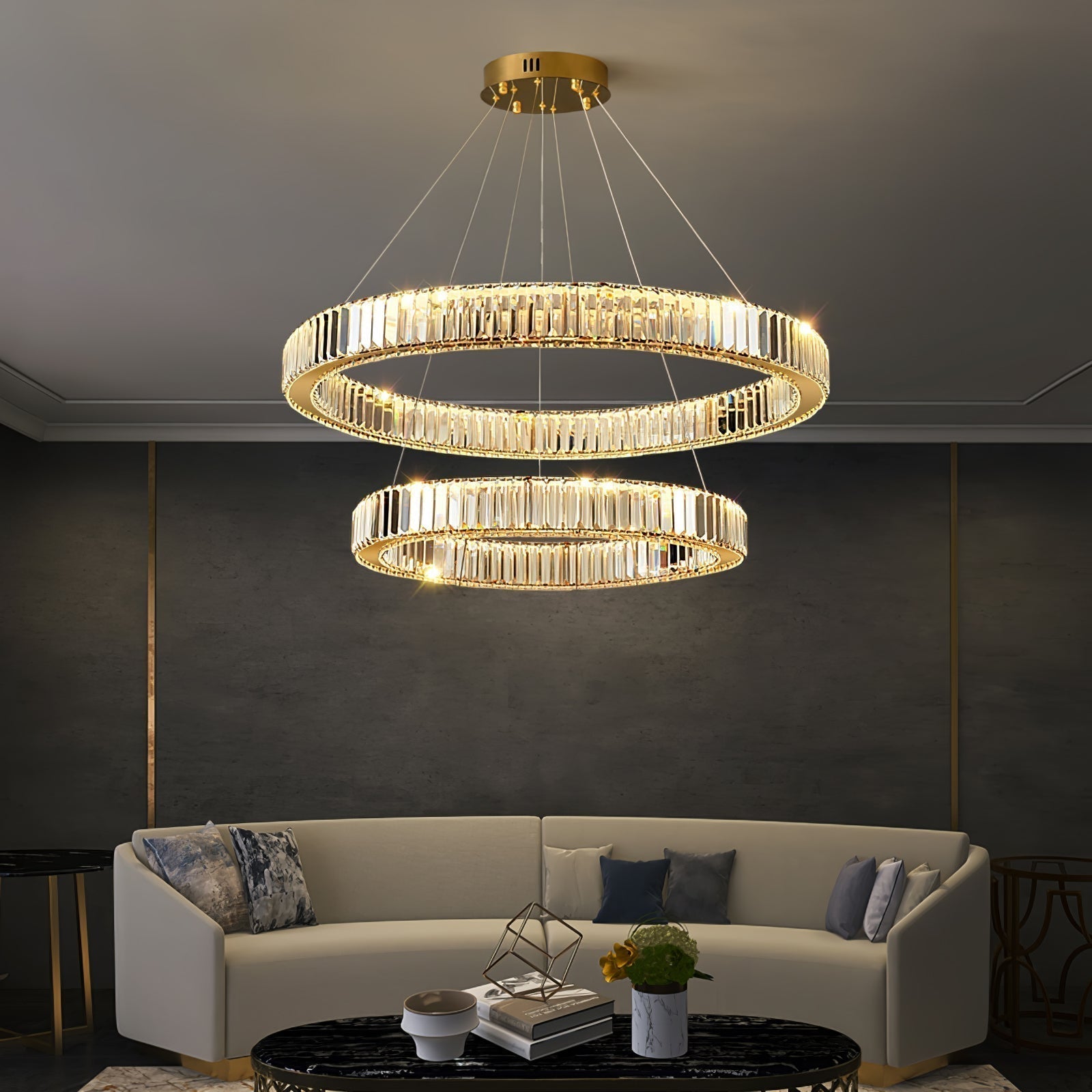 Lustra Kronleuchter-Goldkristallring-Letslighting