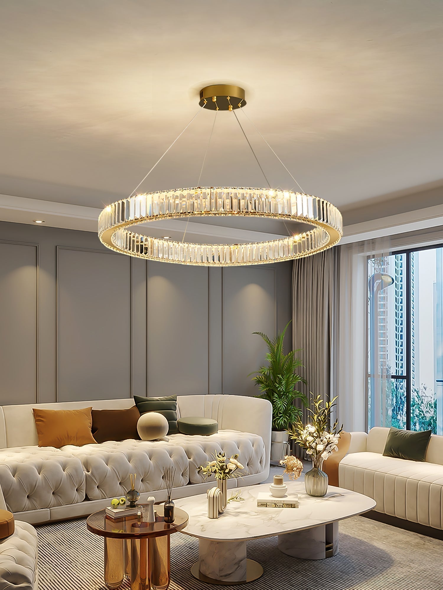 Lustra Kronleuchter-Goldkristallring-Letslighting