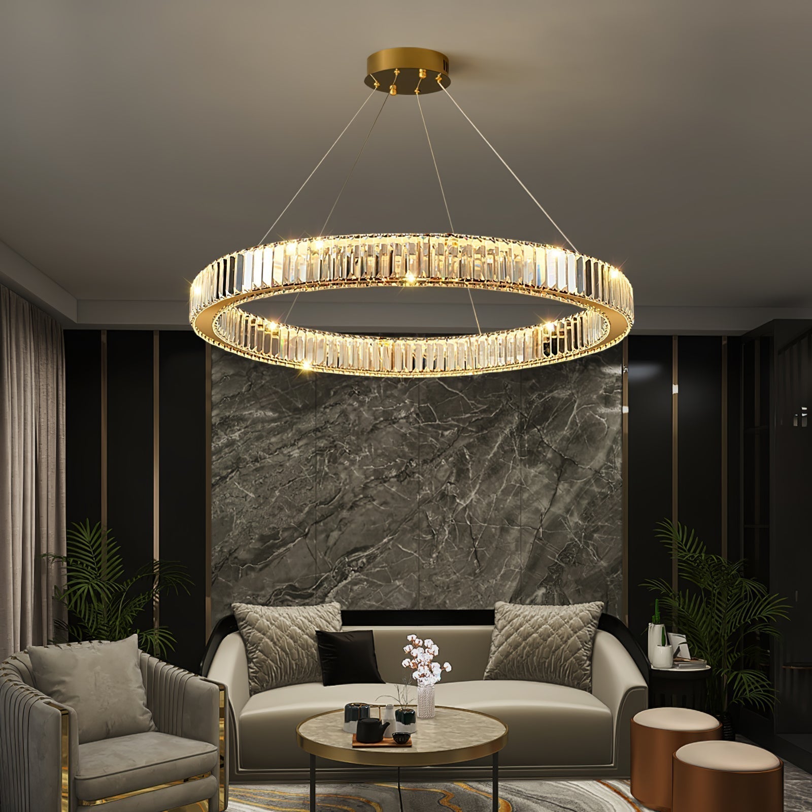 Lustra Kronleuchter-Goldkristallring-Letslighting