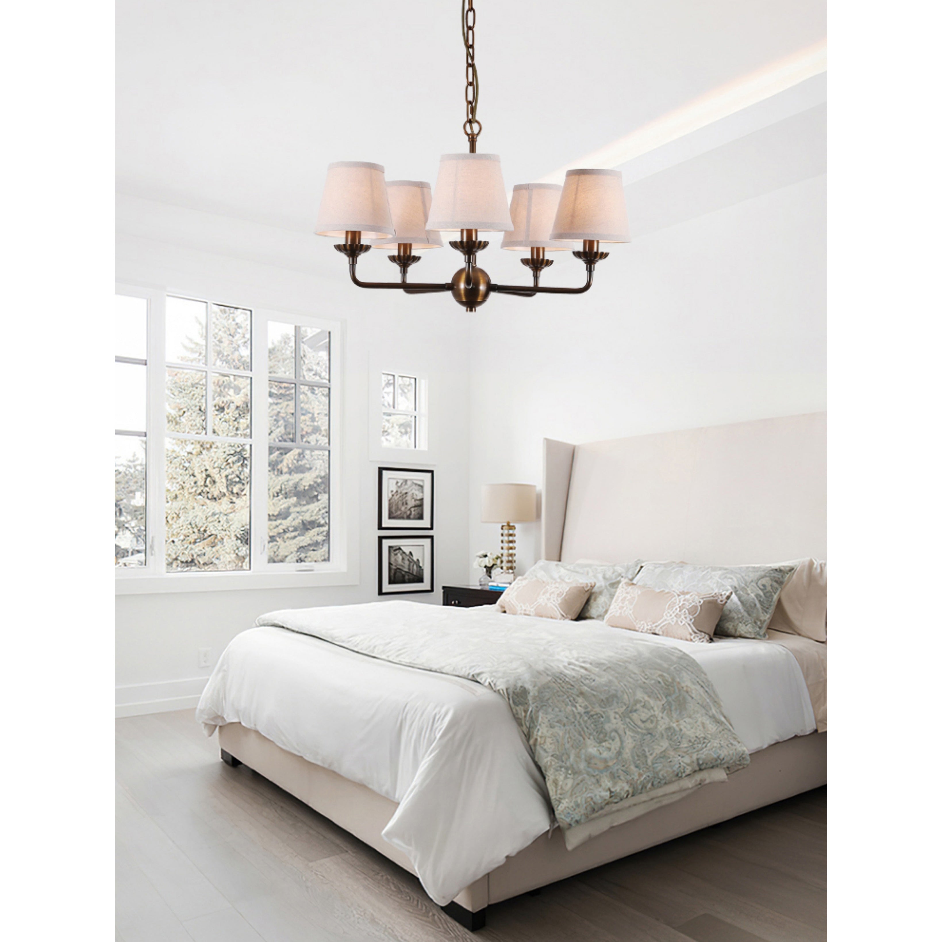Gloruvyh Vintage Industrial Fabric Chandelier-Letslighting