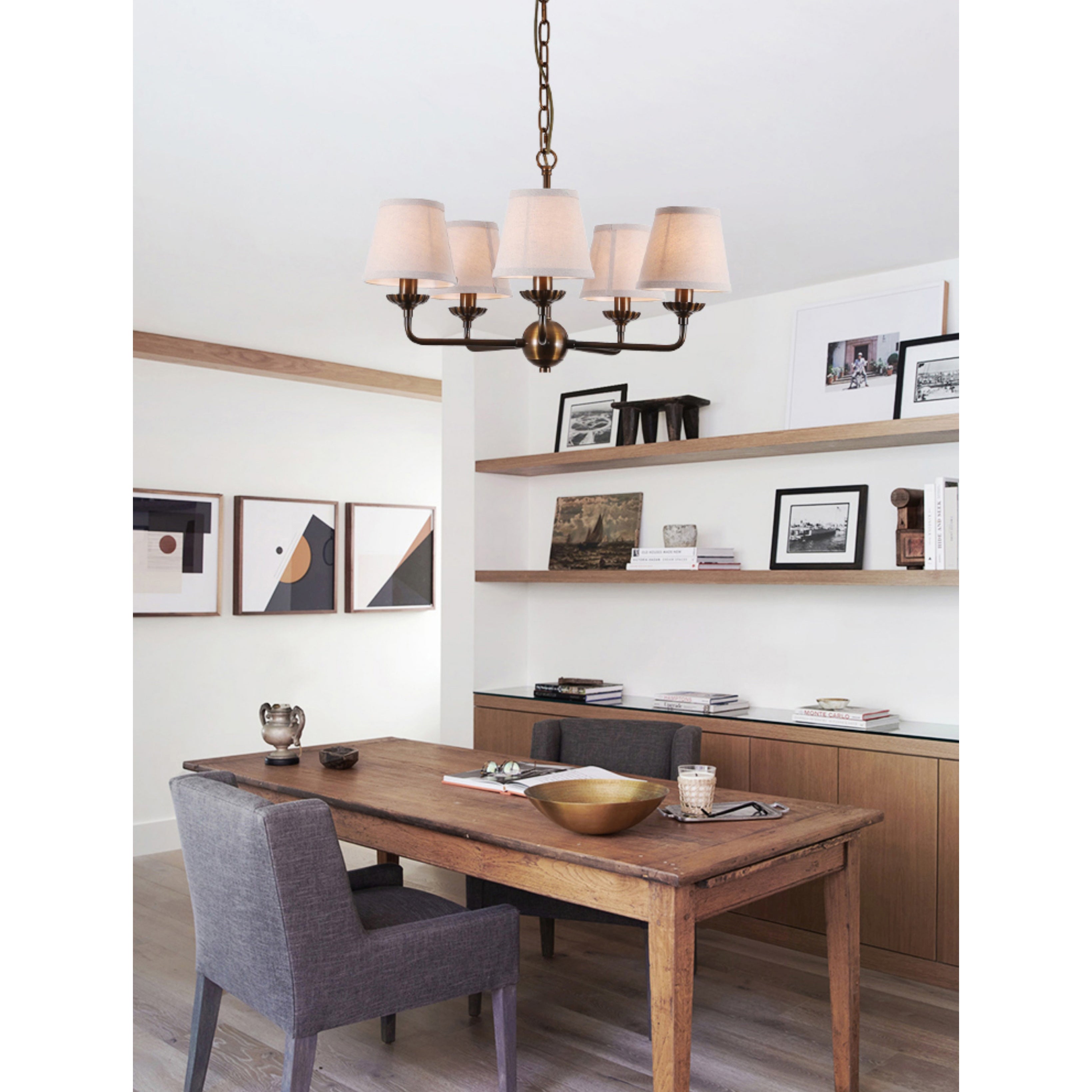 Gloruvyh Vintage Industrial Fabric Chandelier-Letslighting