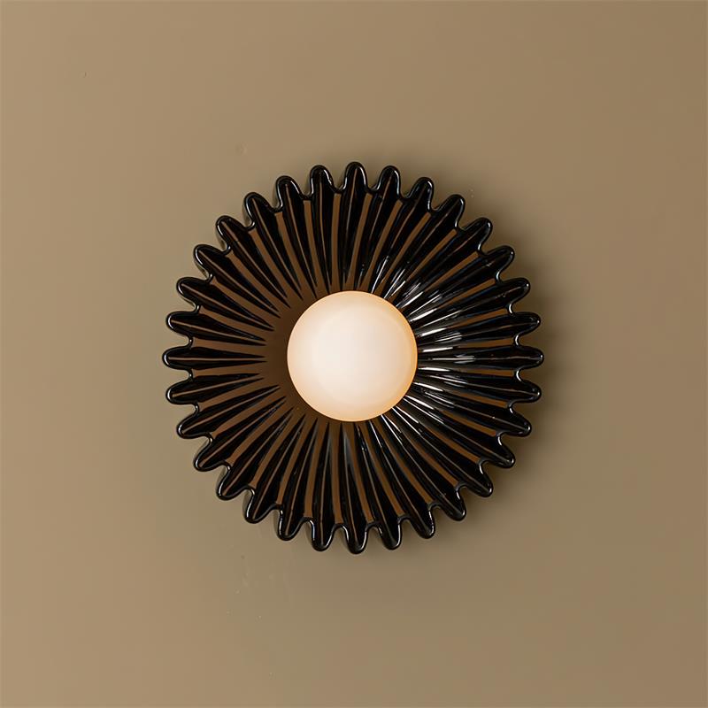 Wandleuchte Keramik Glas Dunkelgrün Weiß Schwarz Beige Skulptural-Letslighting