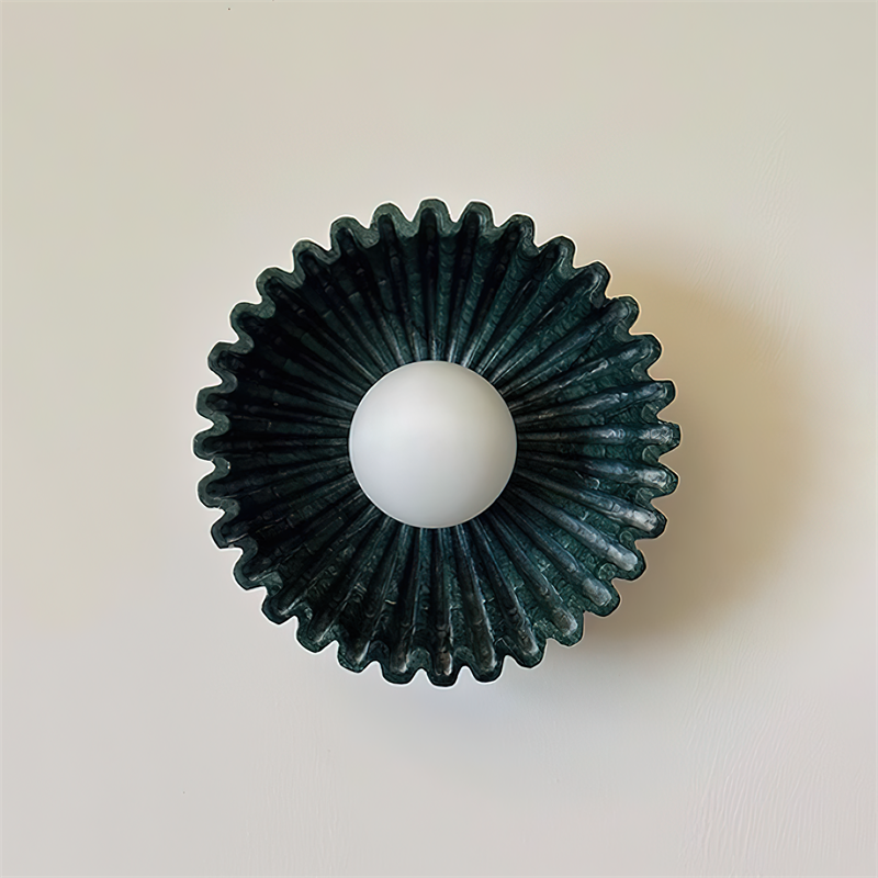 Wandleuchte Keramik Glas Dunkelgrün Weiß Schwarz Beige Skulptural-Letslighting