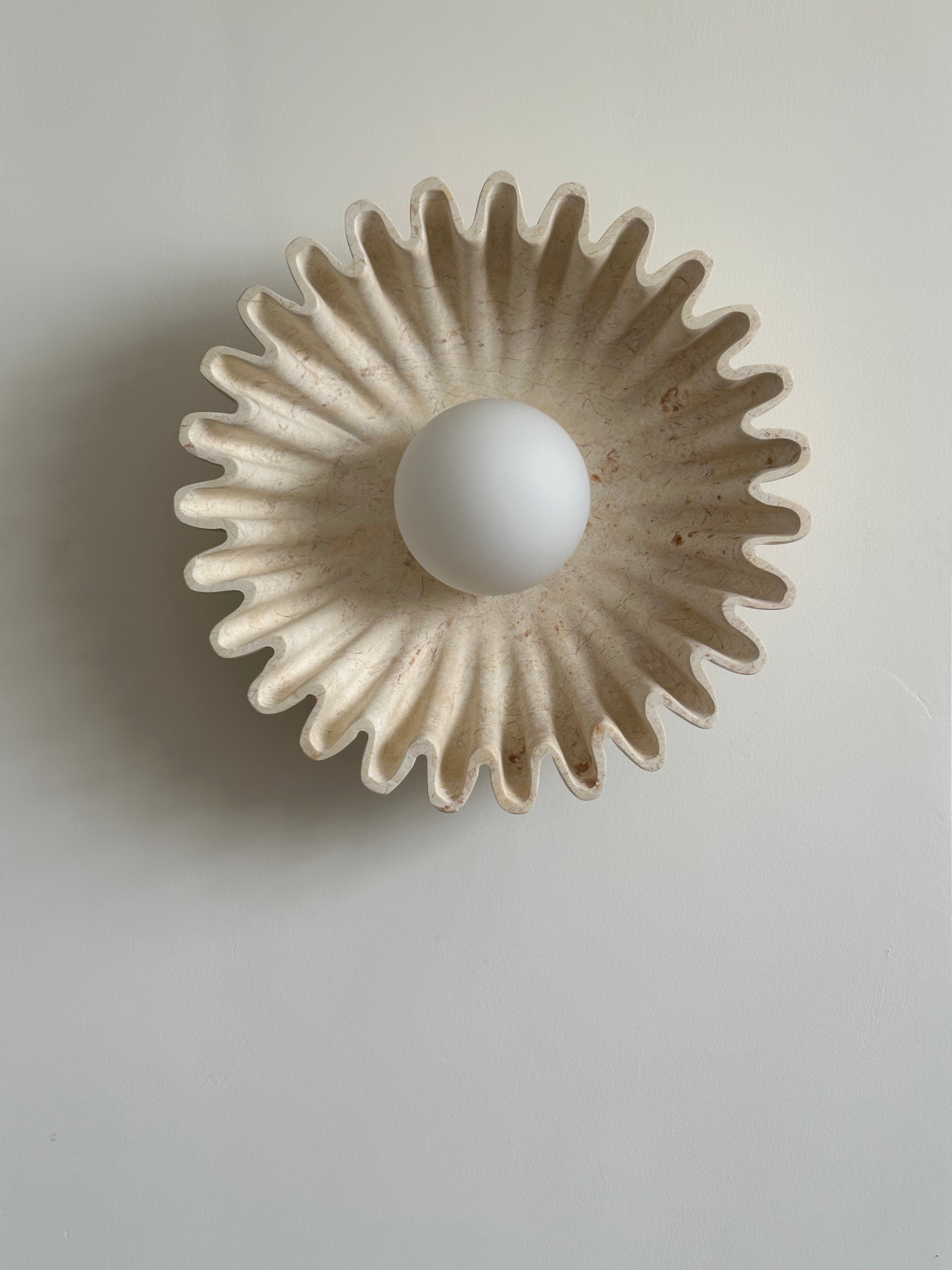 Wandleuchte Keramik Glas Dunkelgrün Weiß Schwarz Beige Skulptural-Letslighting