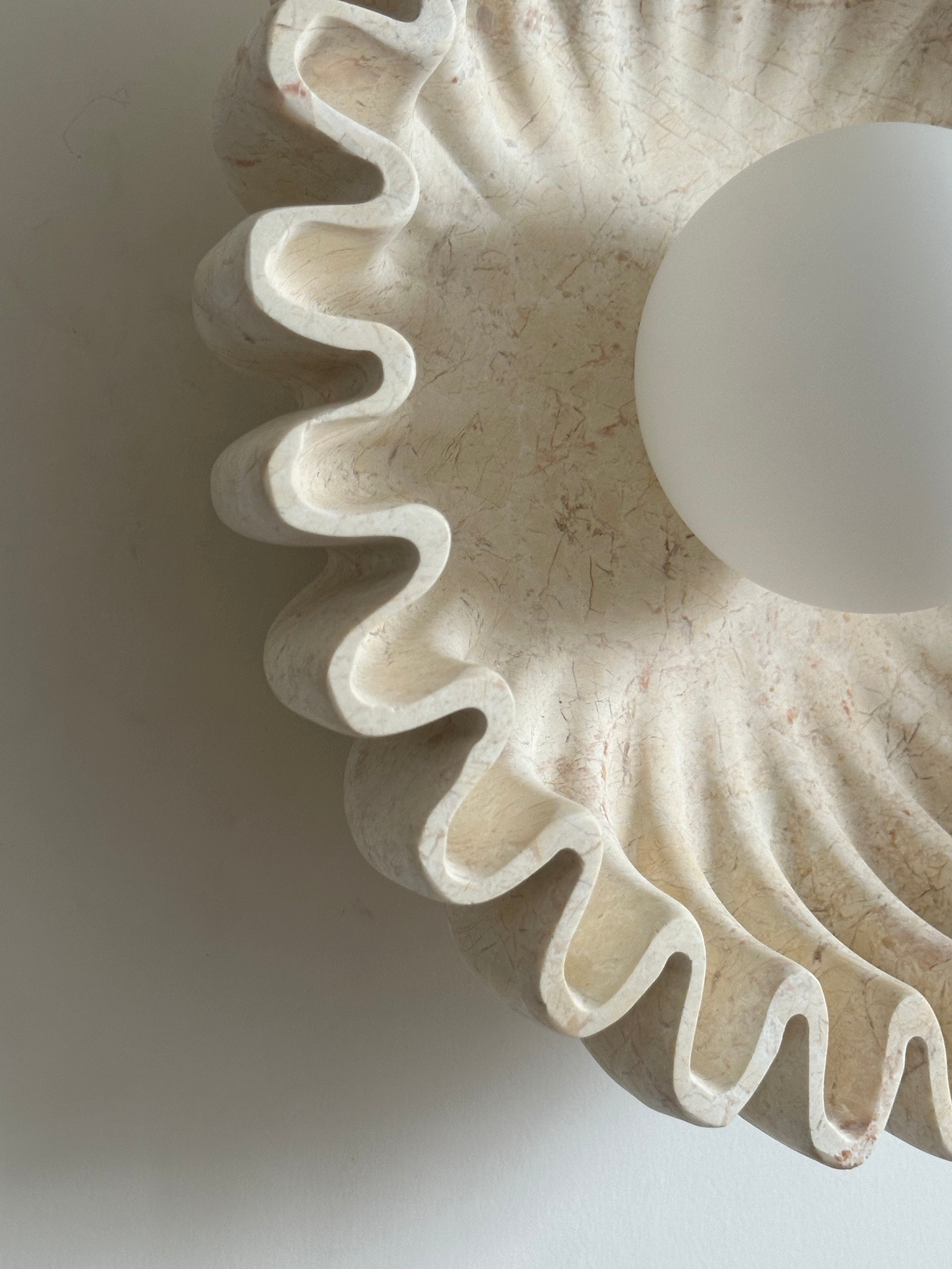 Wandleuchte Keramik Glas Dunkelgrün Weiß Schwarz Beige Skulptural-Letslighting